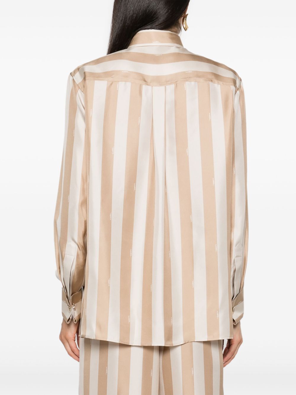 Pequin-stripe silk shirt