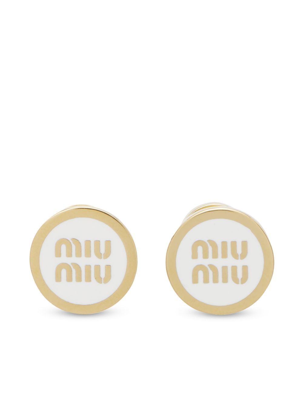 logo-embossed stud earrings