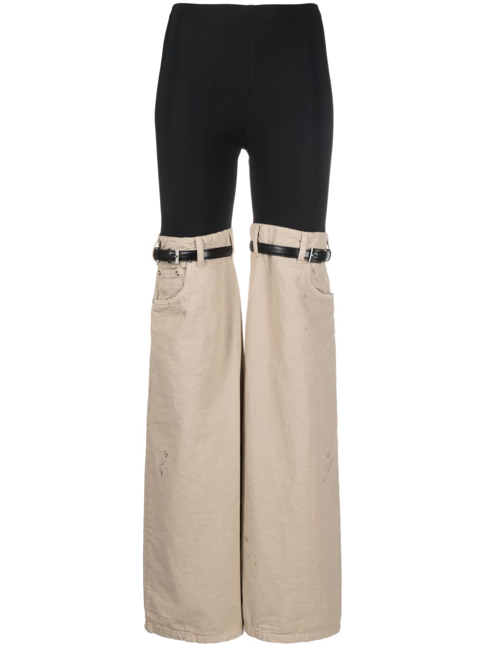 denim hybrid flare trousers