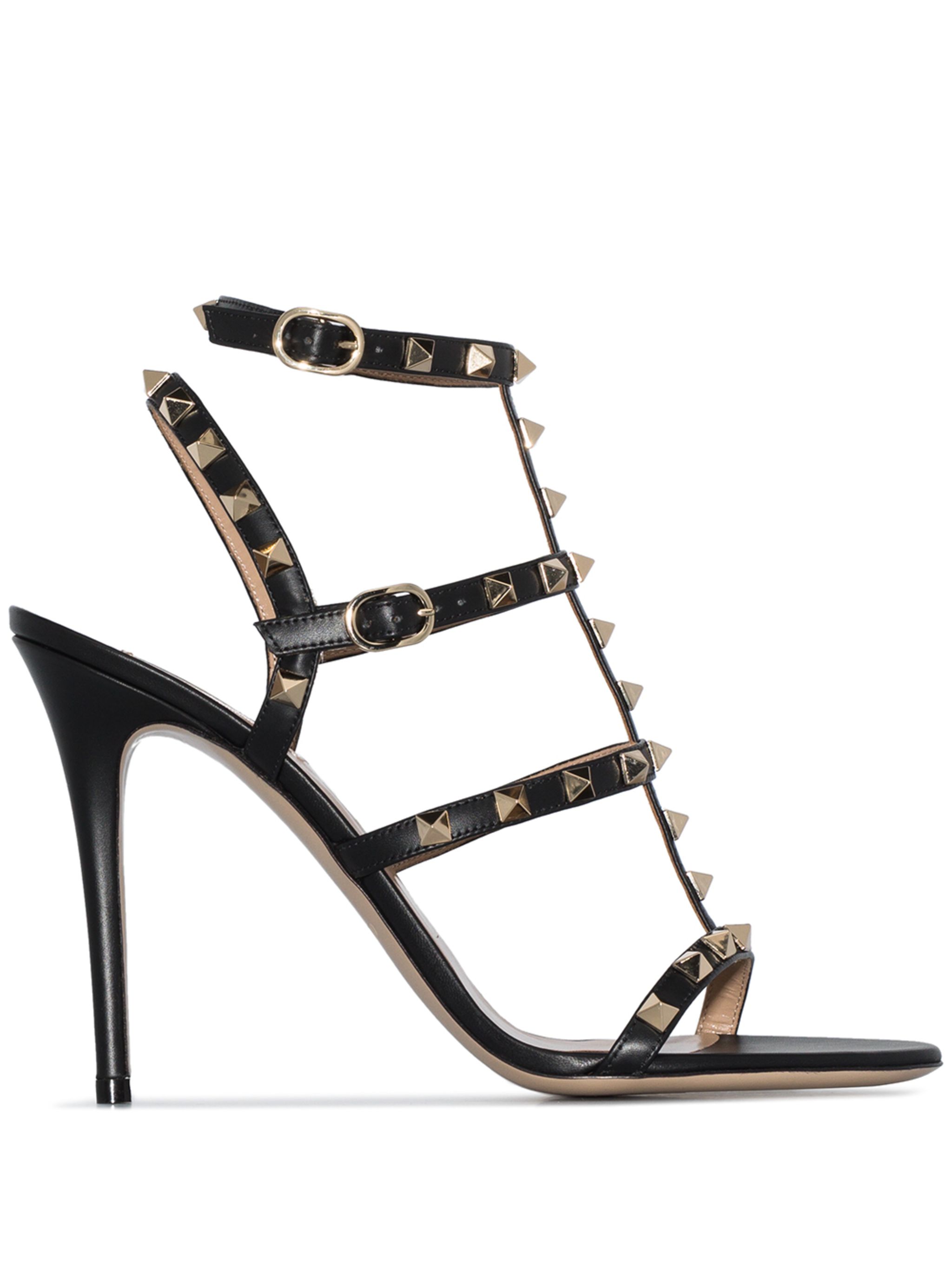 Rockstud 100mm ankle-strap sandals