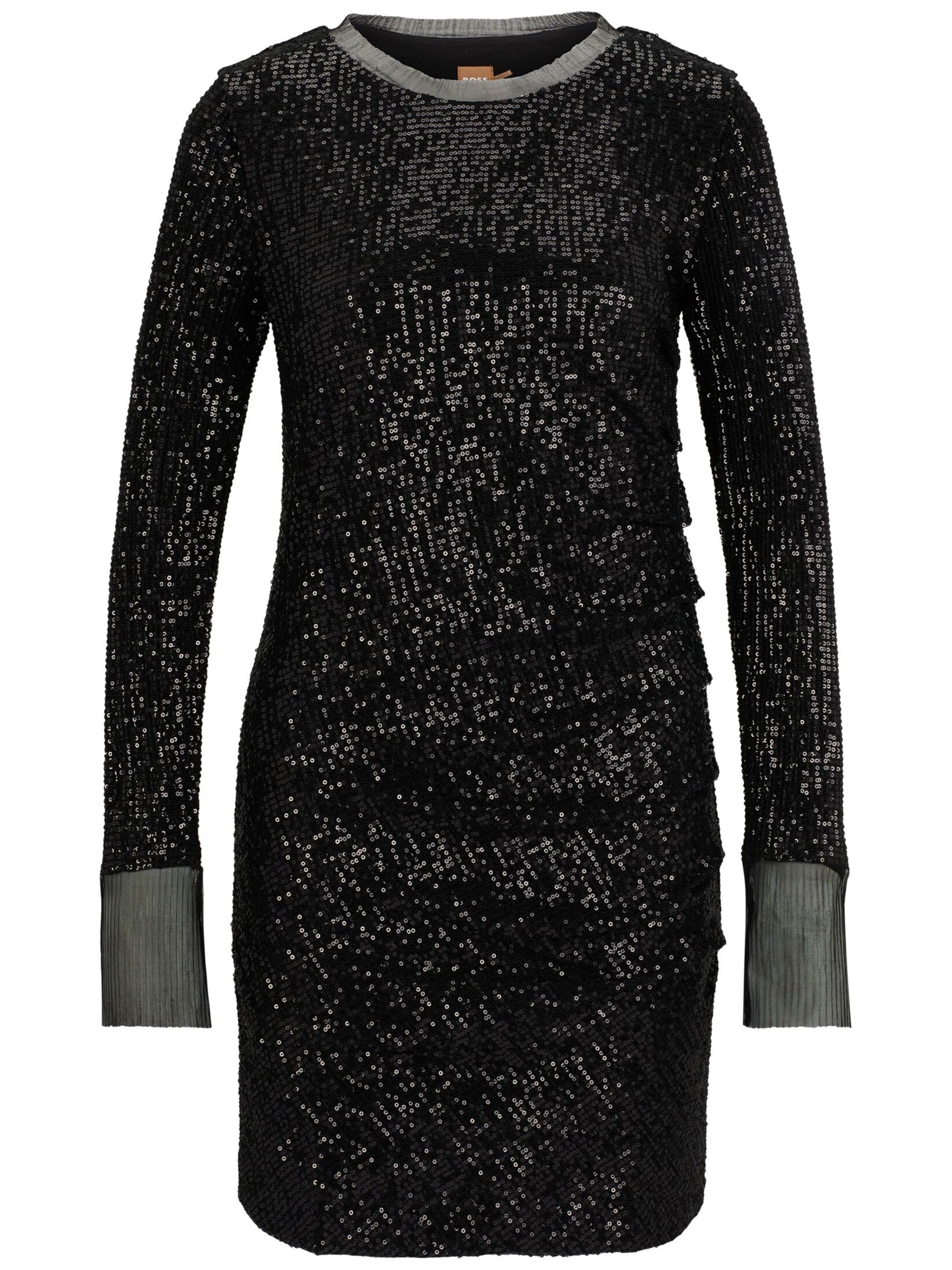 long-sleeved sequinned minidress