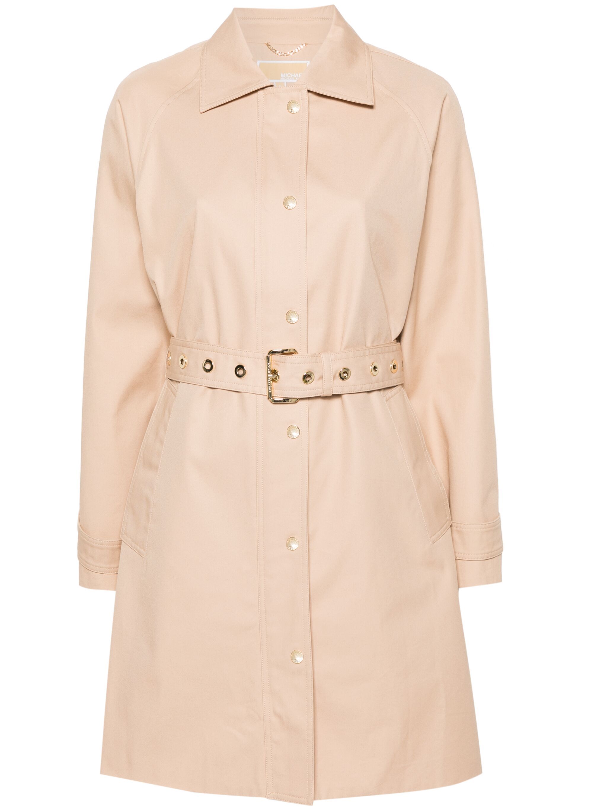 twill midi trench coat