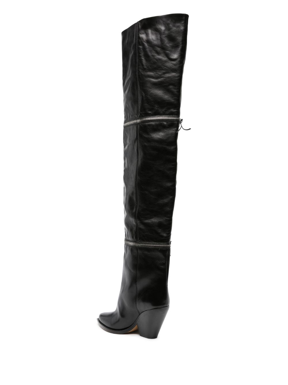 Lelodie 100mm thigh-high leather boots