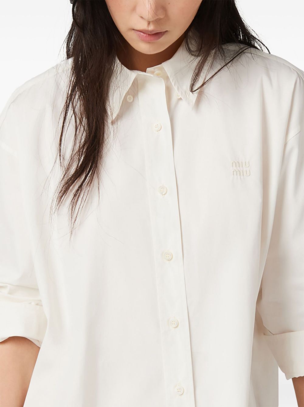 embroidered-logo cotton shirt