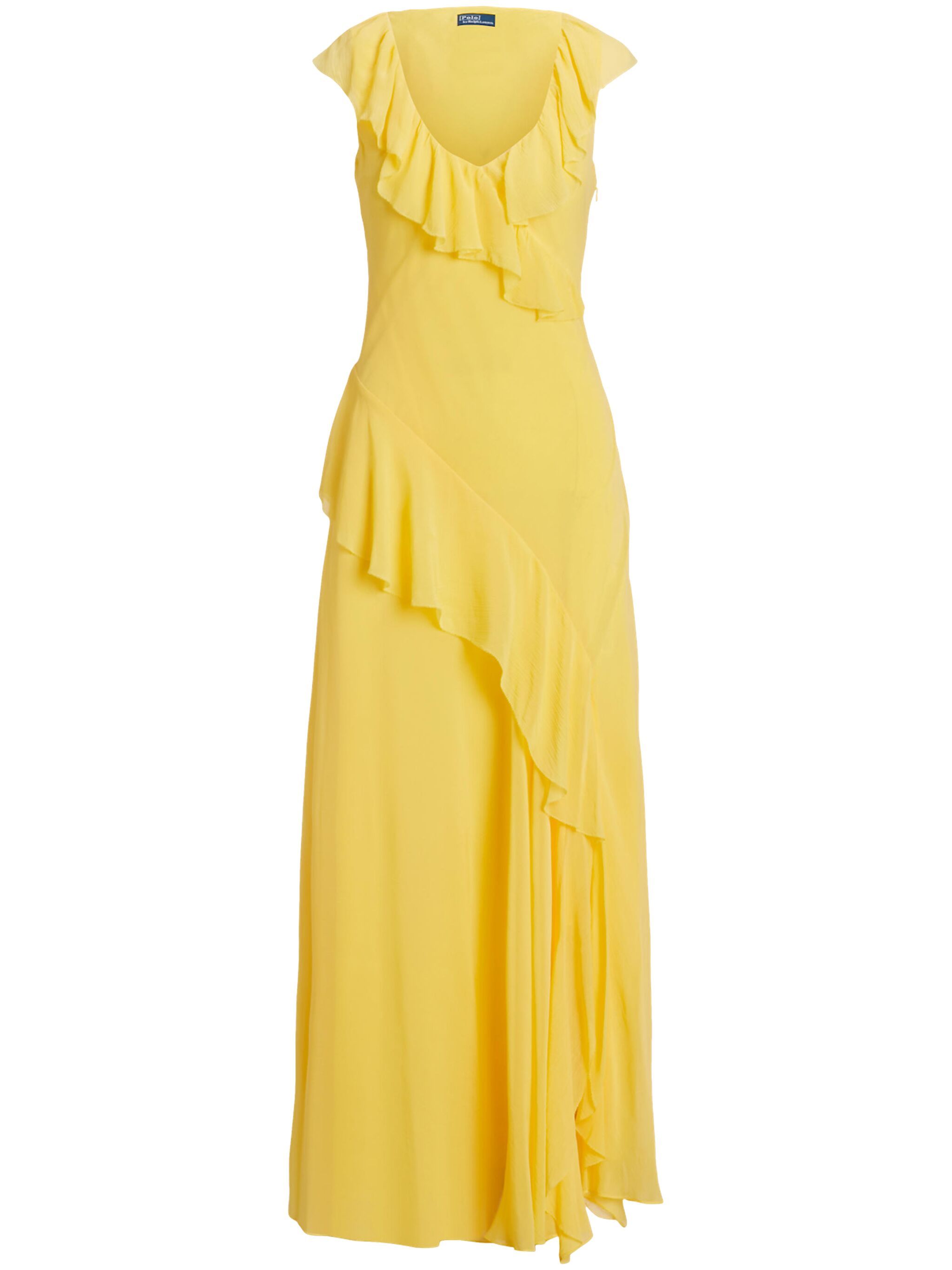 ruffle-detailing chiffon maxi dress