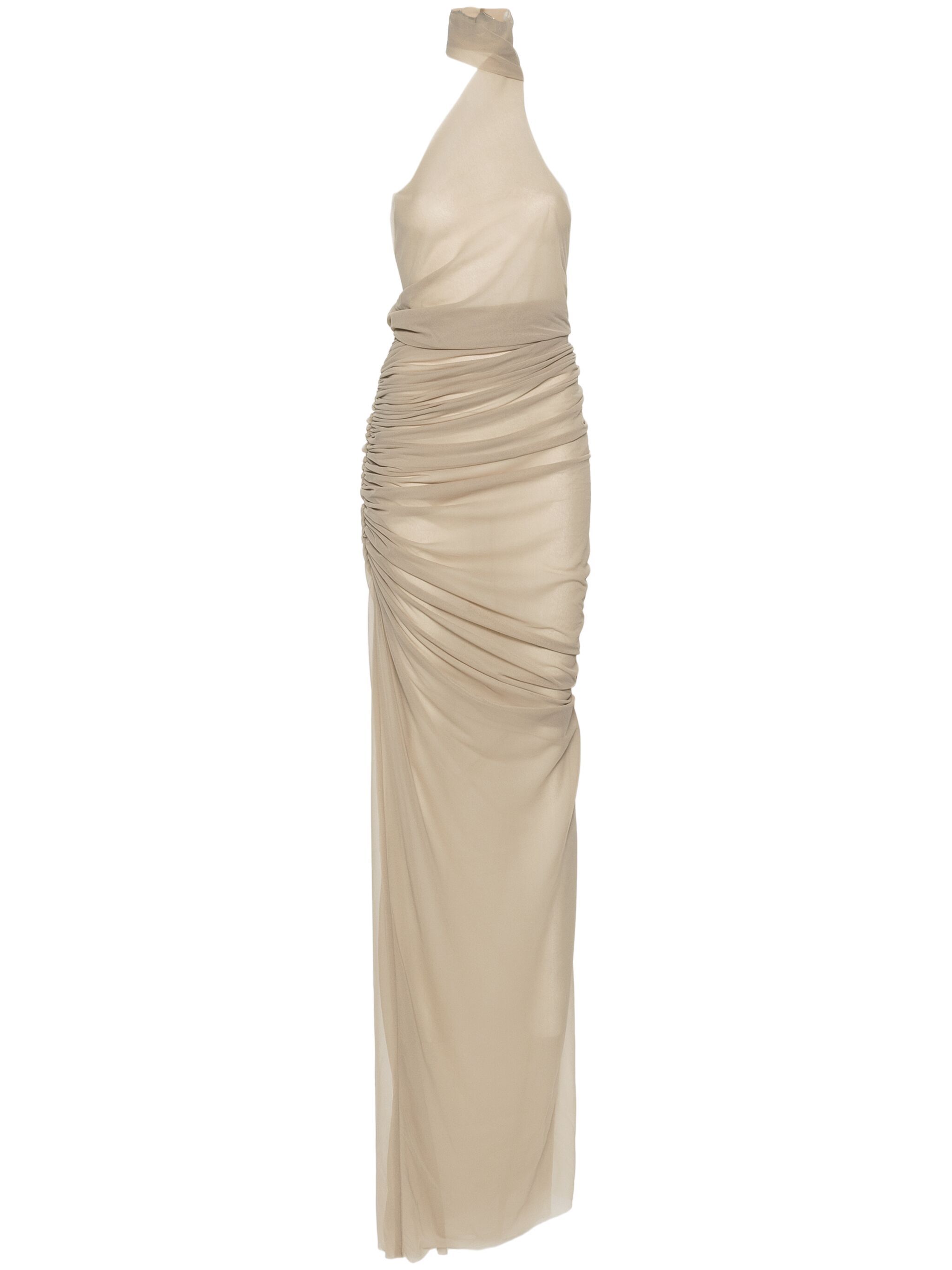 draped georgette maxi dress