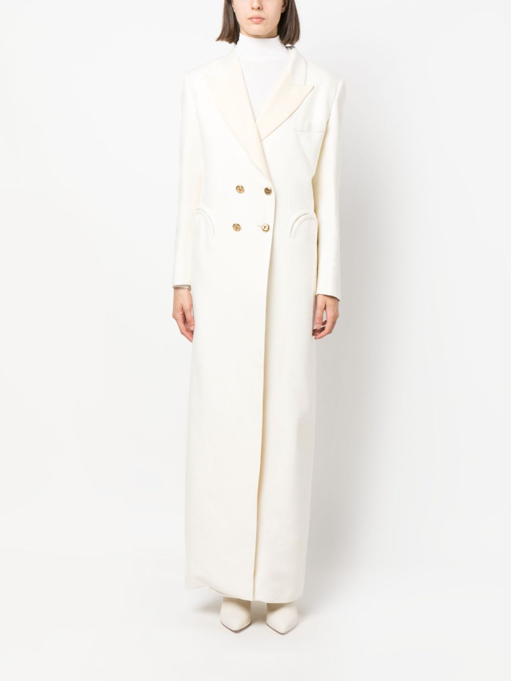 double-breasted maxi coat