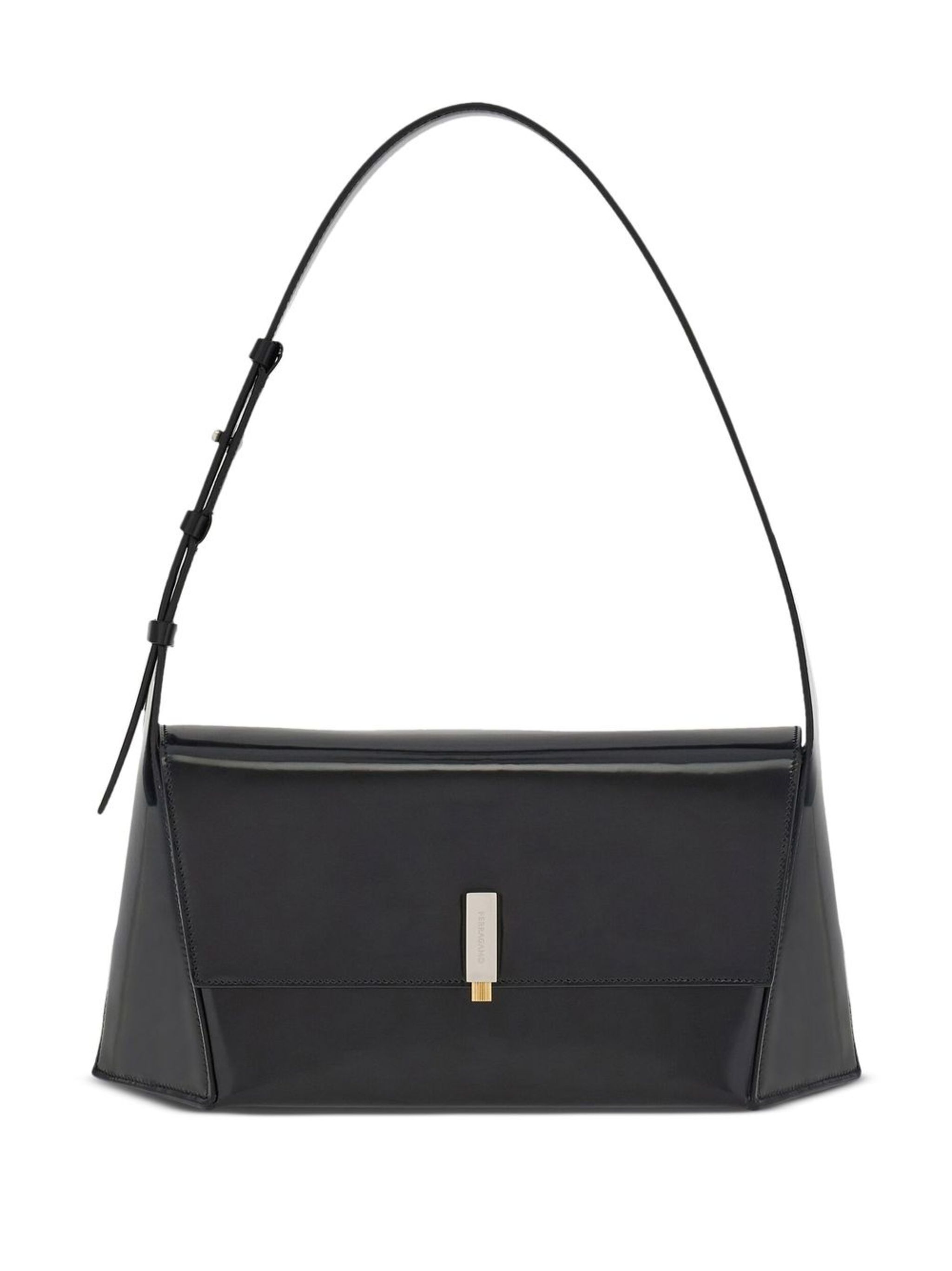 Geometric leather shoulder bag