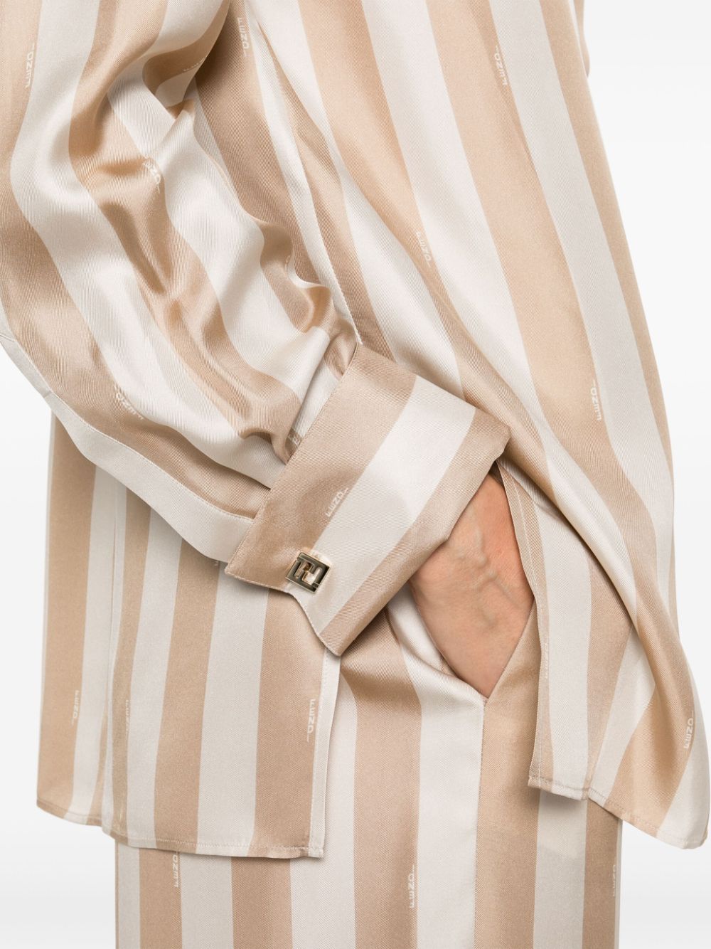 Pequin-stripe silk shirt