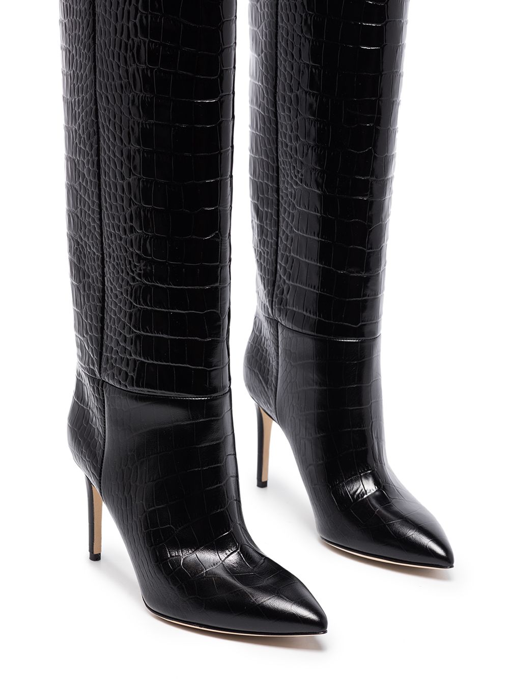 crocodile-embossed boots