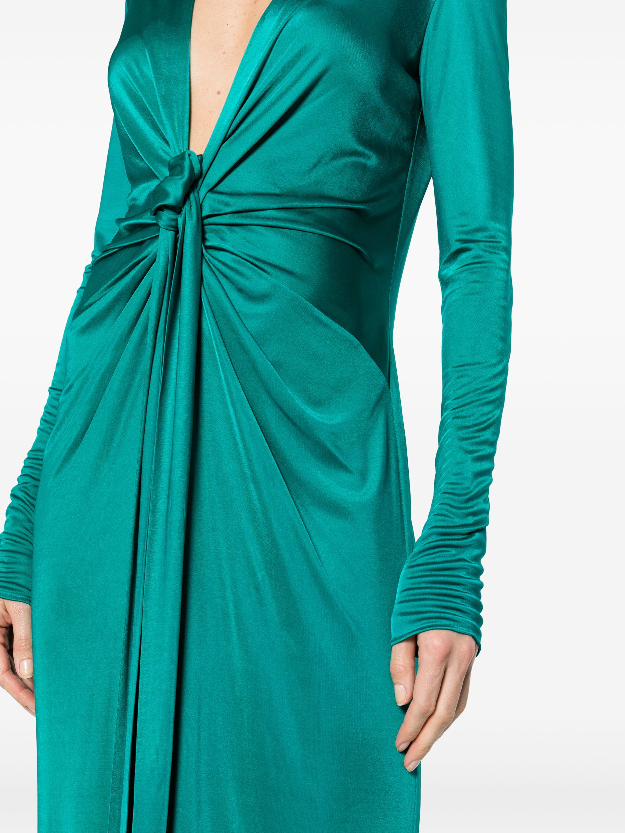 plunging concealedV-neck gown