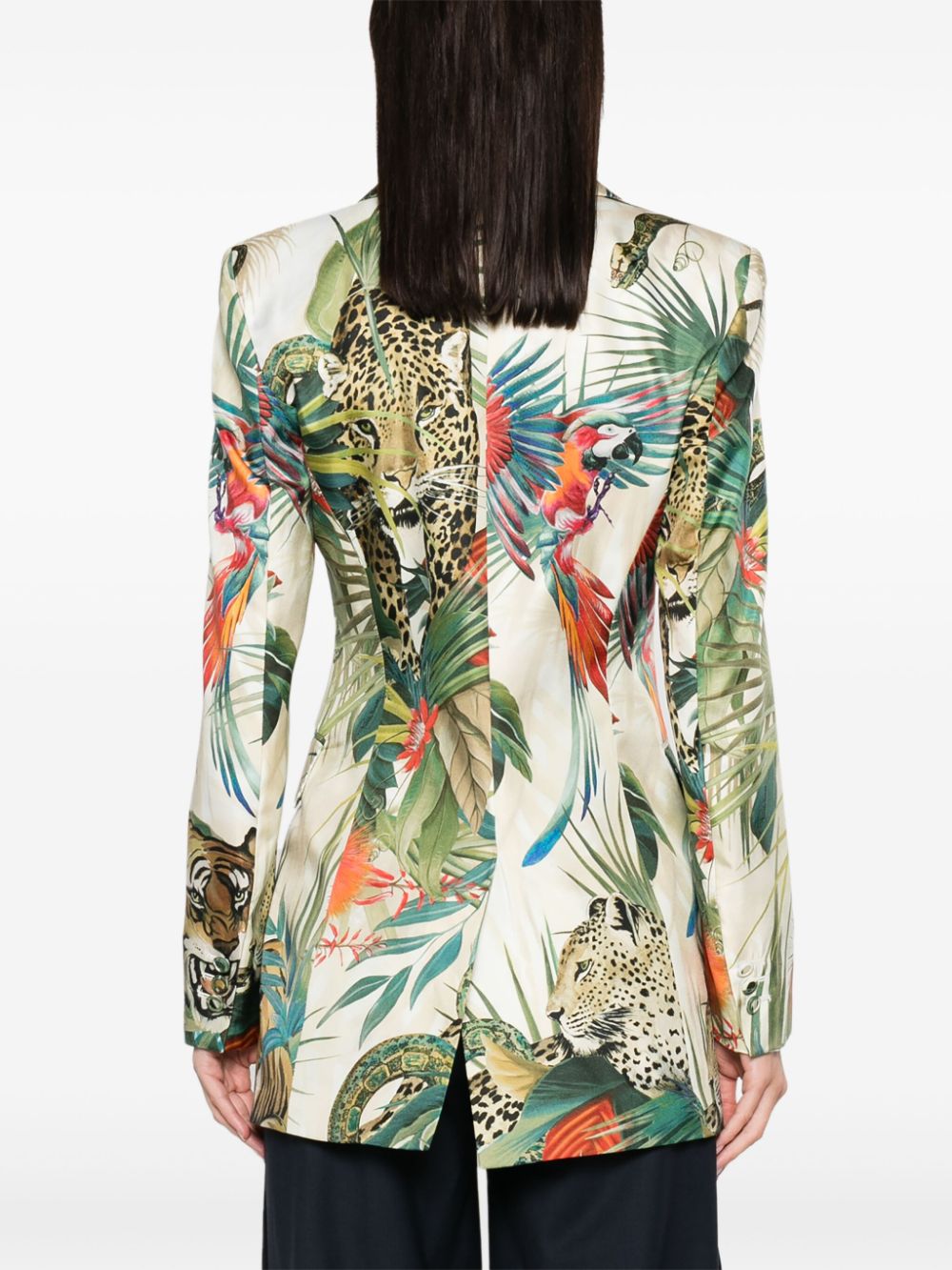 Jungle-print single-breasted blazer