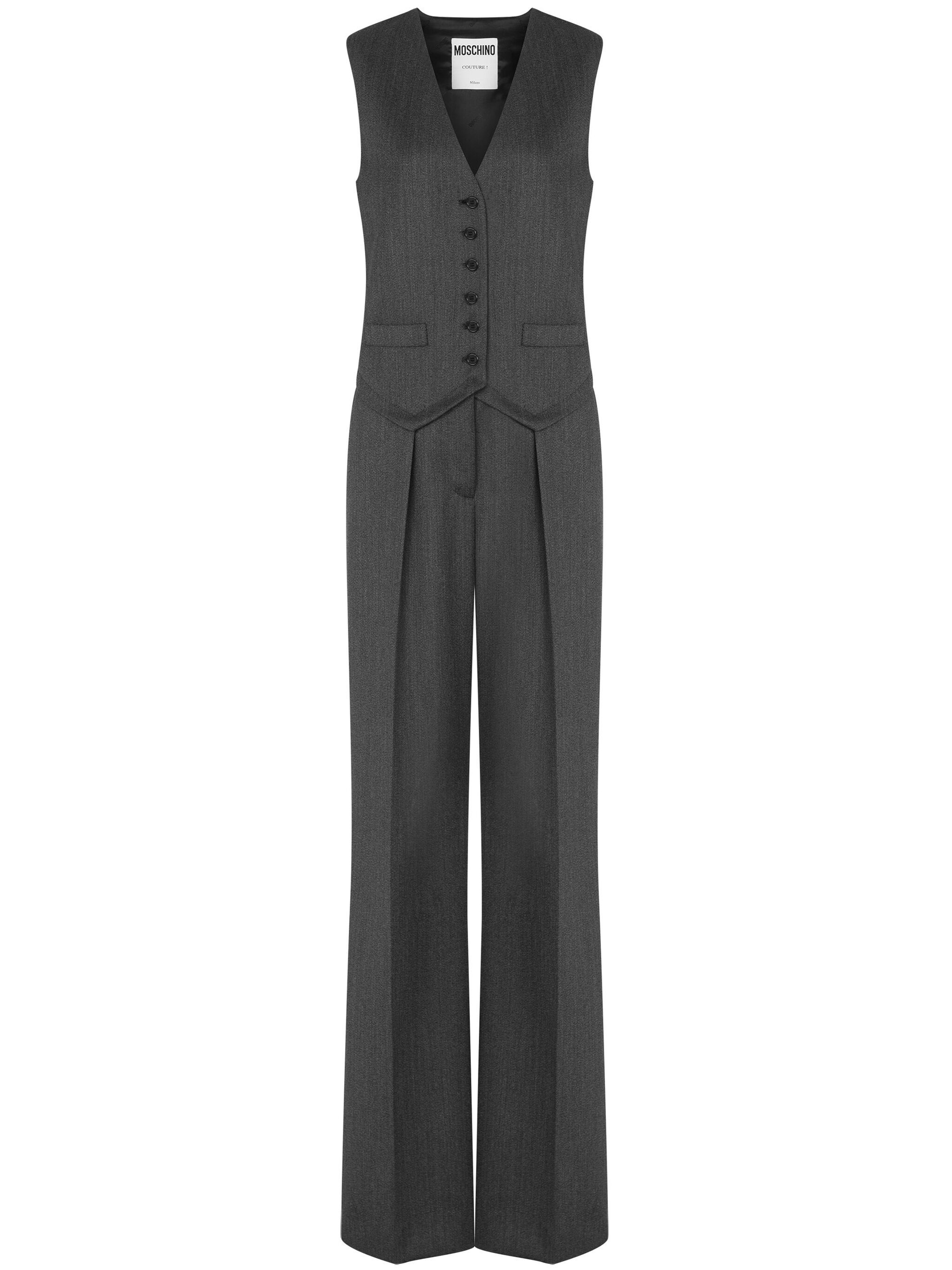 V-neck tailored jumpsuit