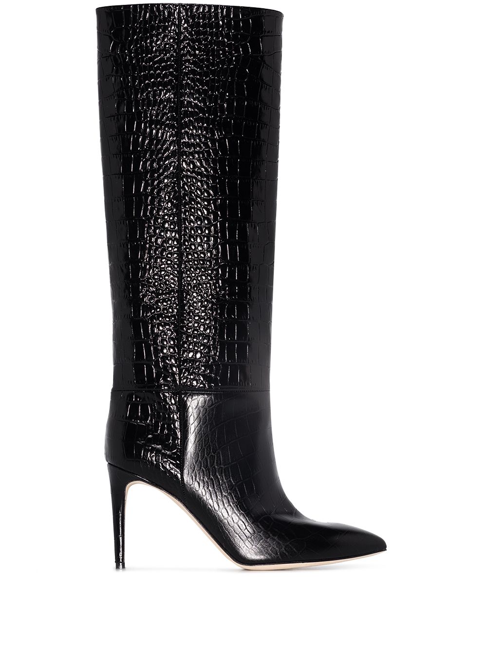 crocodile-embossed boots