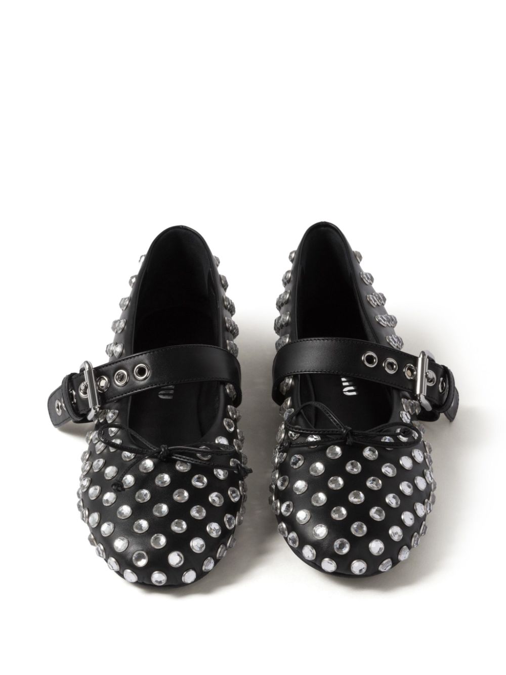 studded leather ballerina shoes