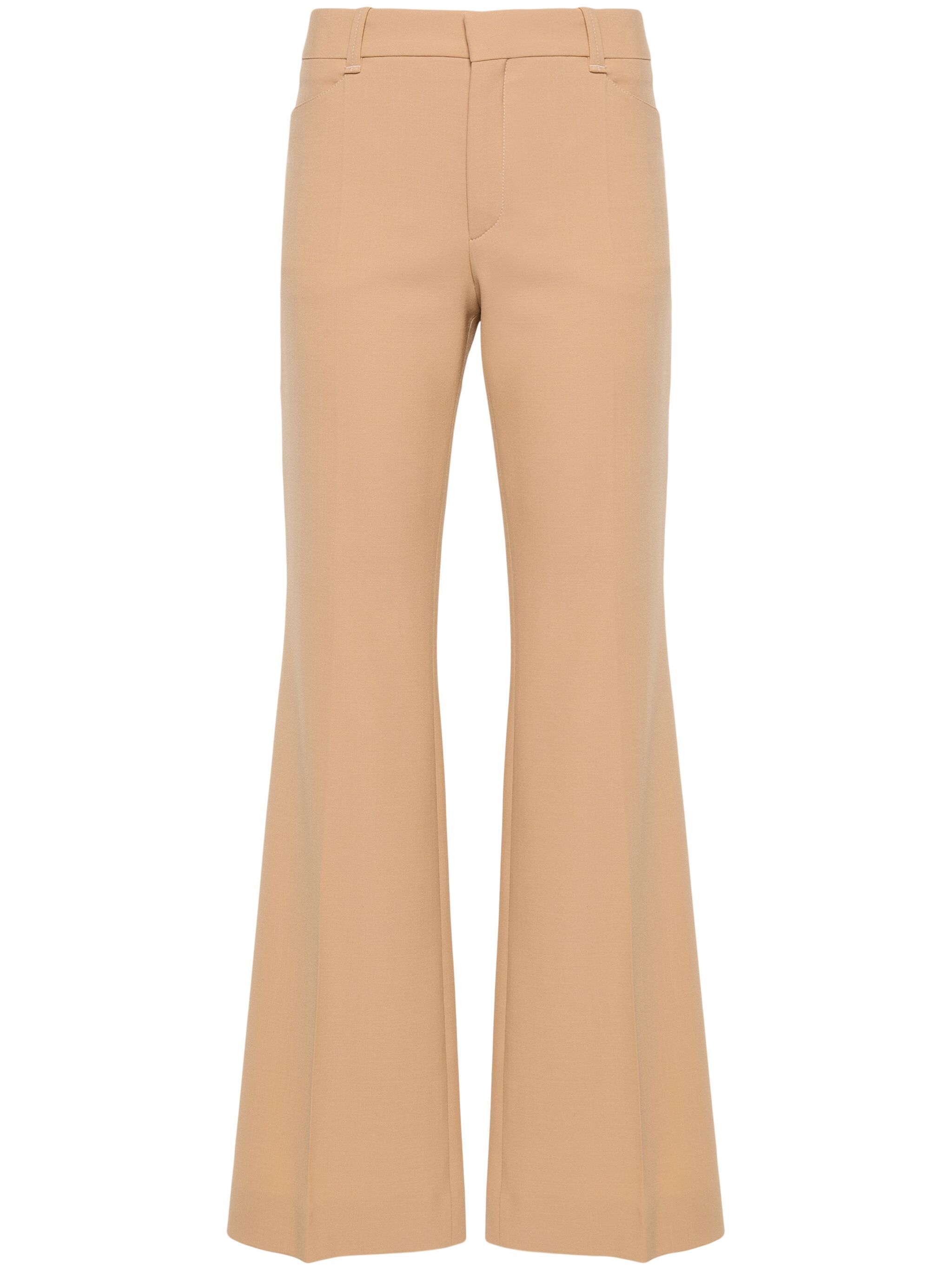 wool-blend flared trousers