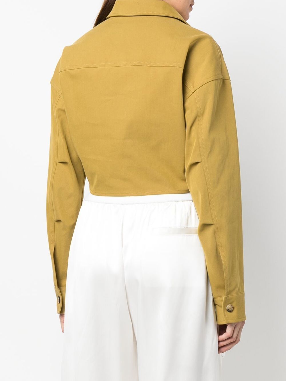 twist-front cropped cargo shirt