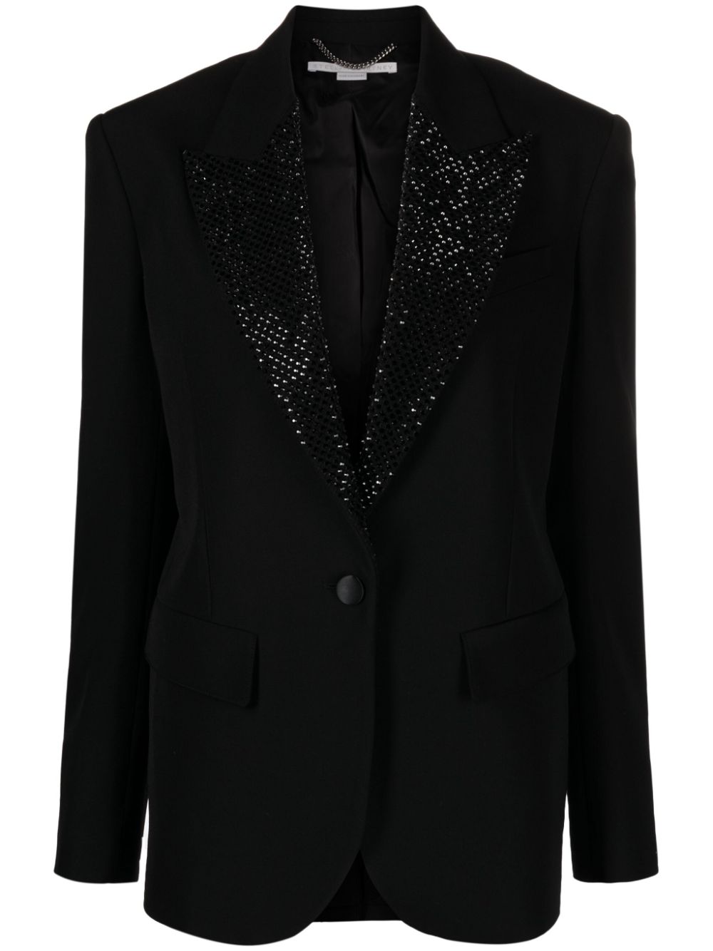 Hotfix crystal-embellished blazer