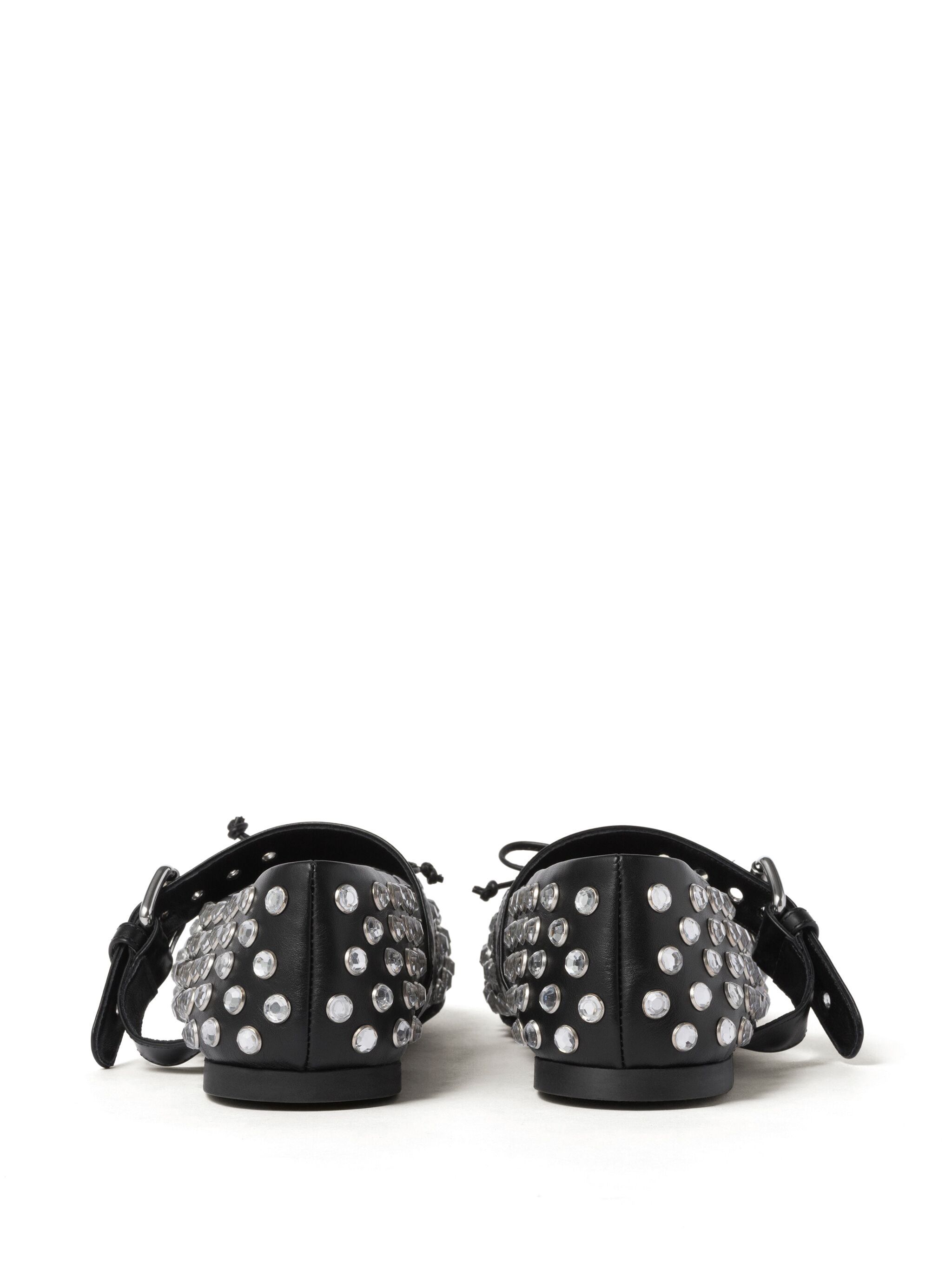 studded leather ballerina shoes