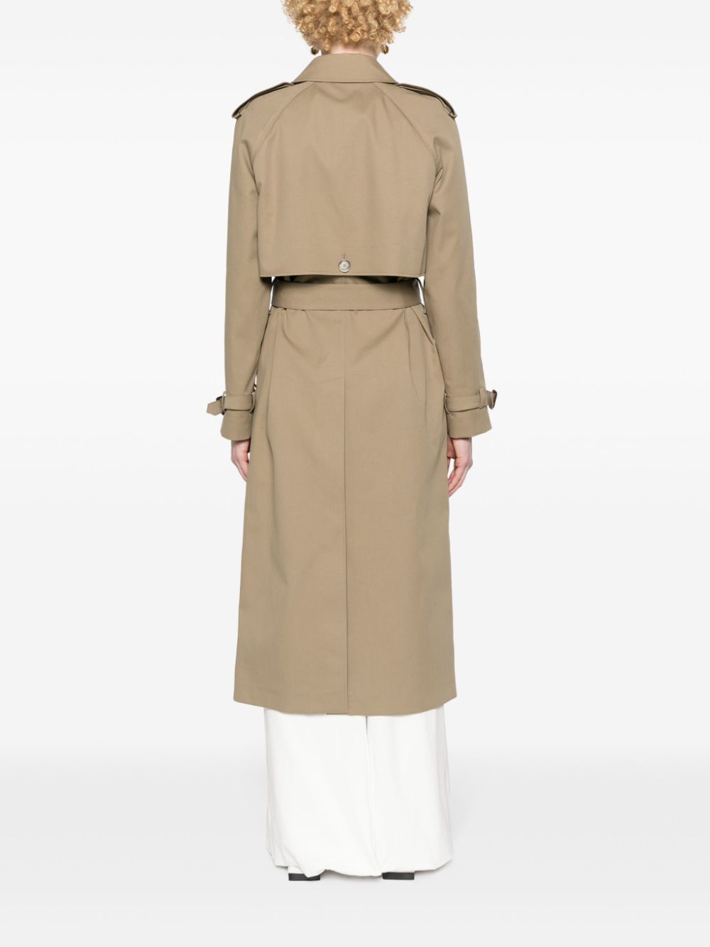 belted cotton trench coat