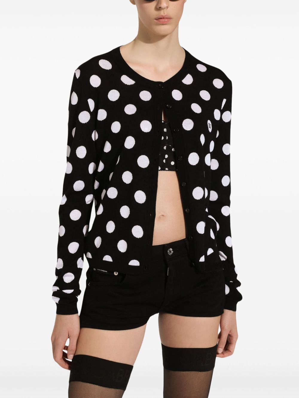 polka-dot corset top