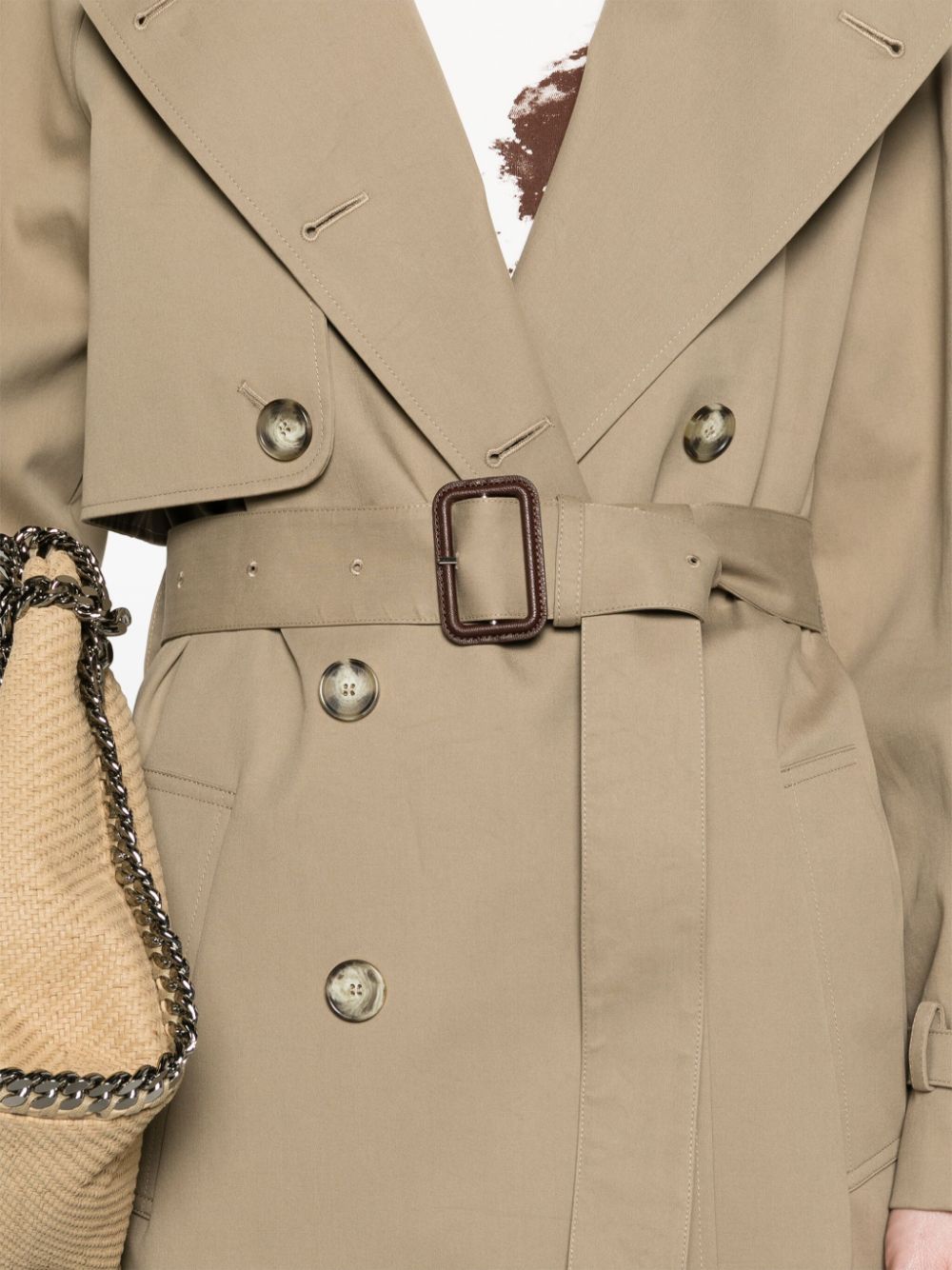 belted cotton trench coat