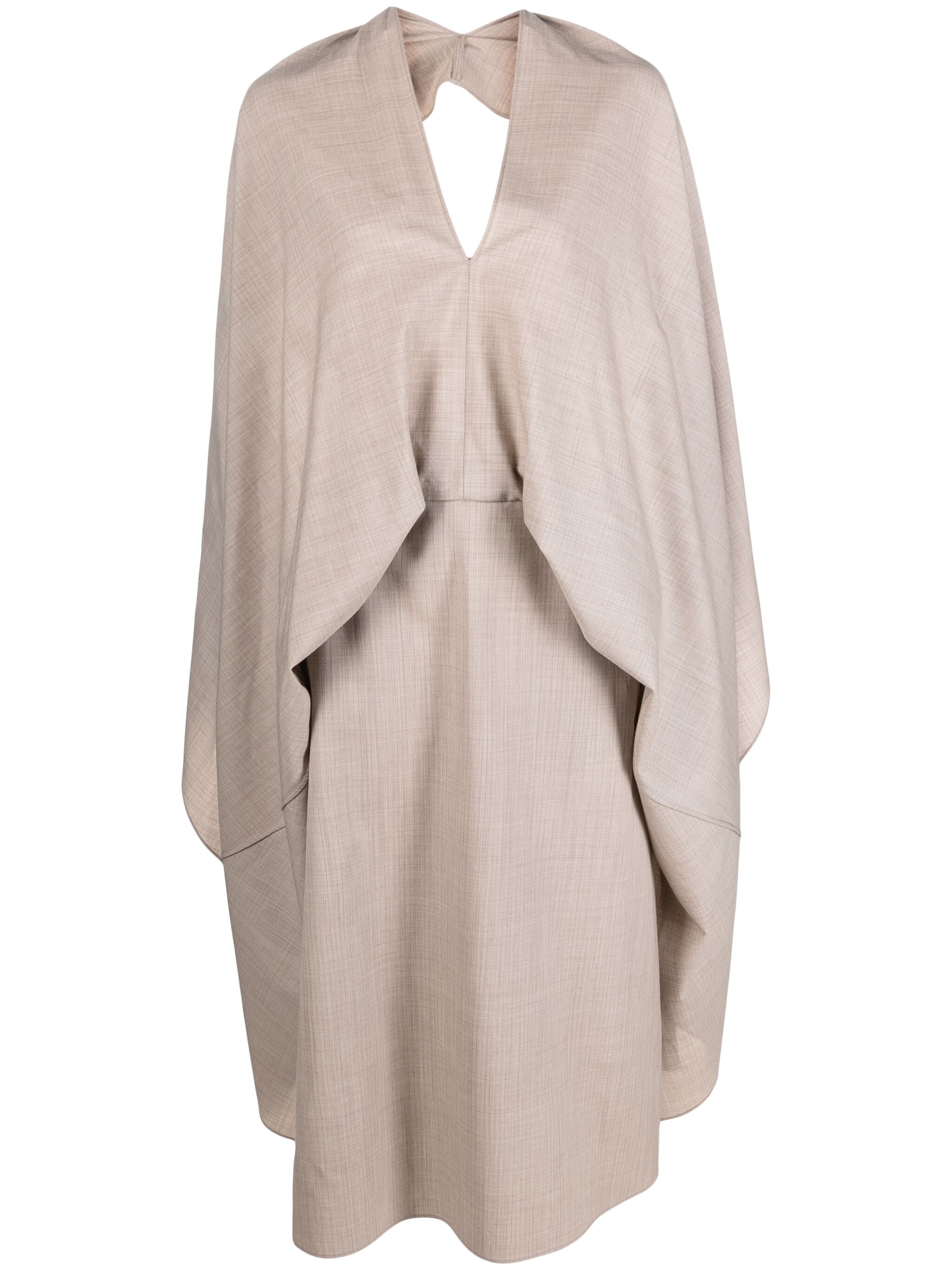 cut-out draped wool dress