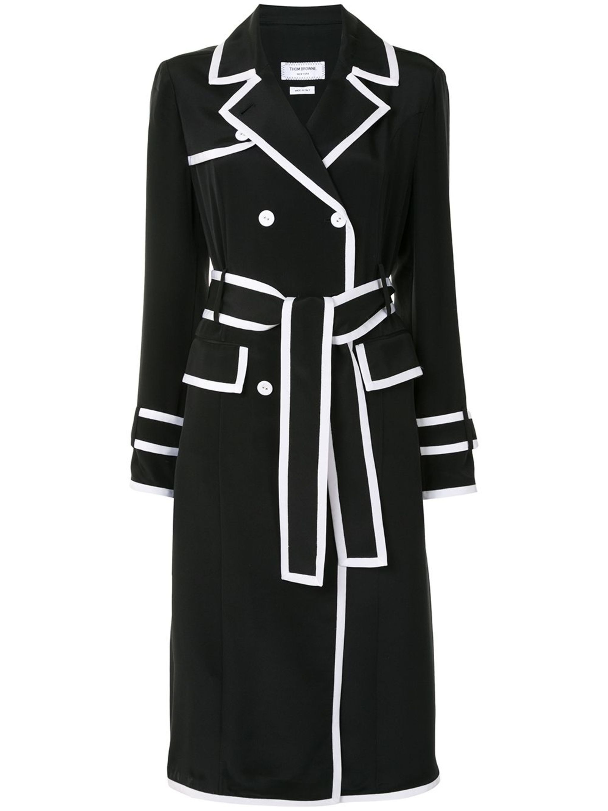 grosgrain-tip trenchcoat dress