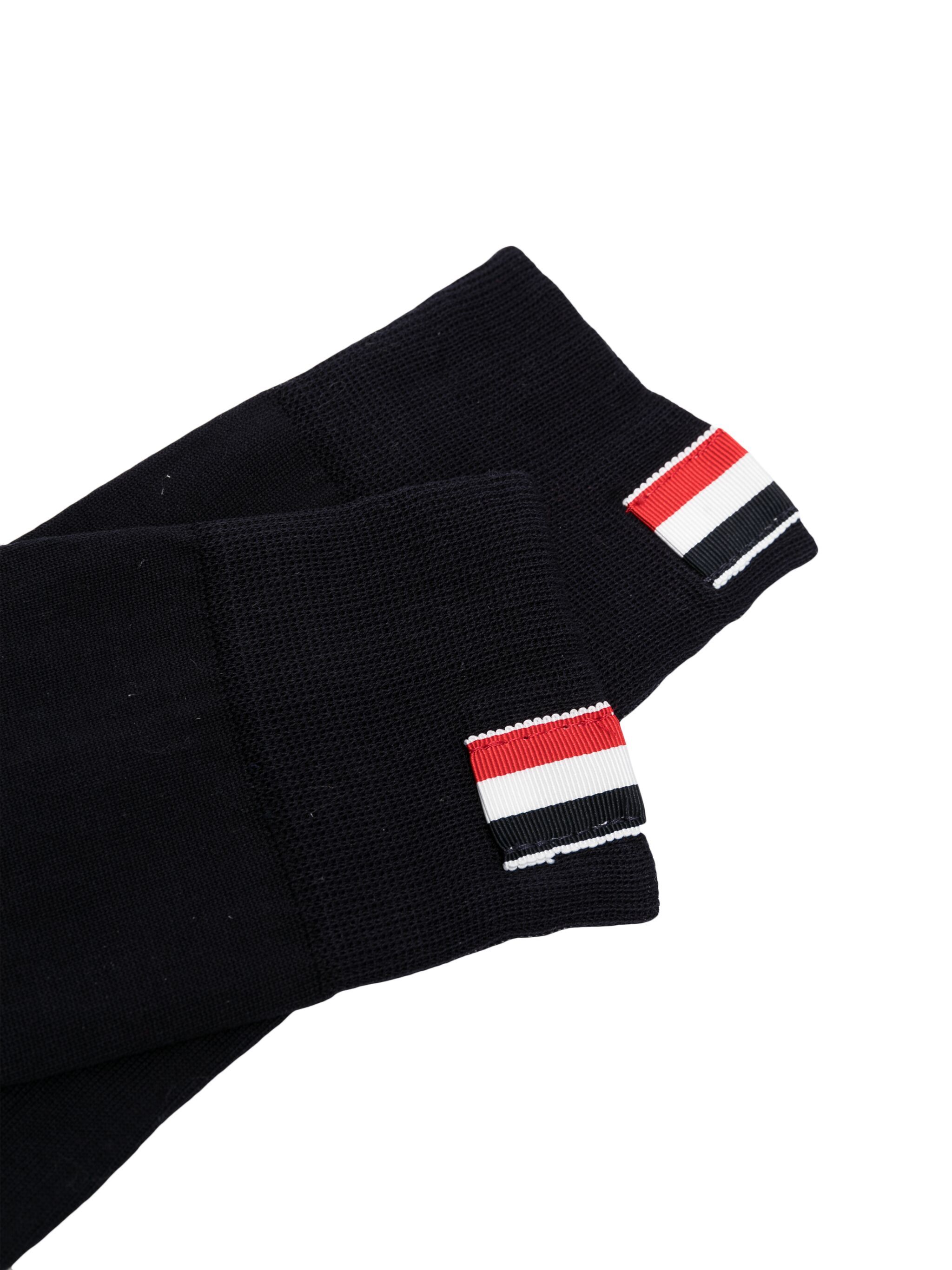 Over The Calf Socks With White 4-Bar Stripe In Lightweight Cotton