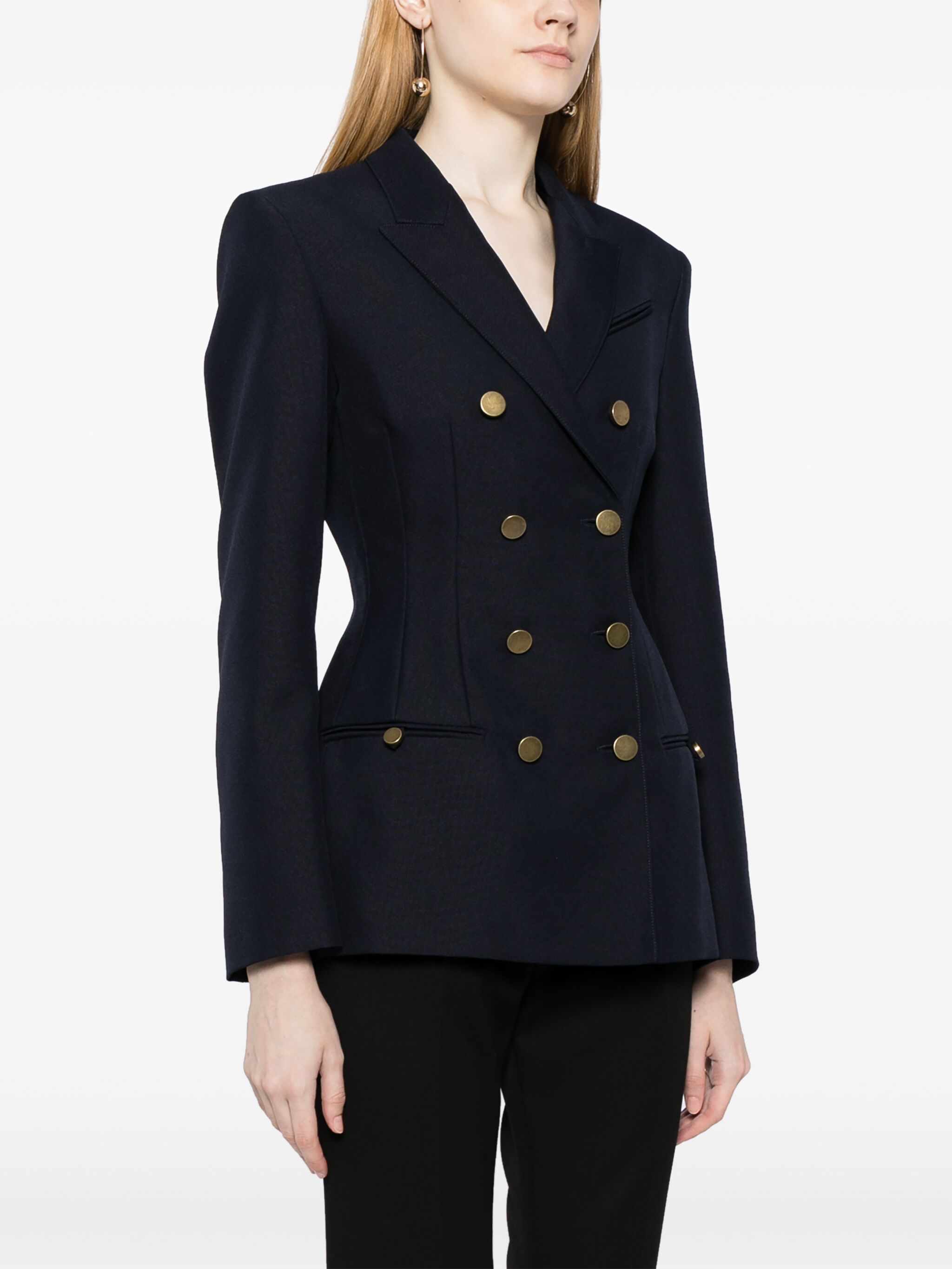 peak-lapels double-breasted blazer 