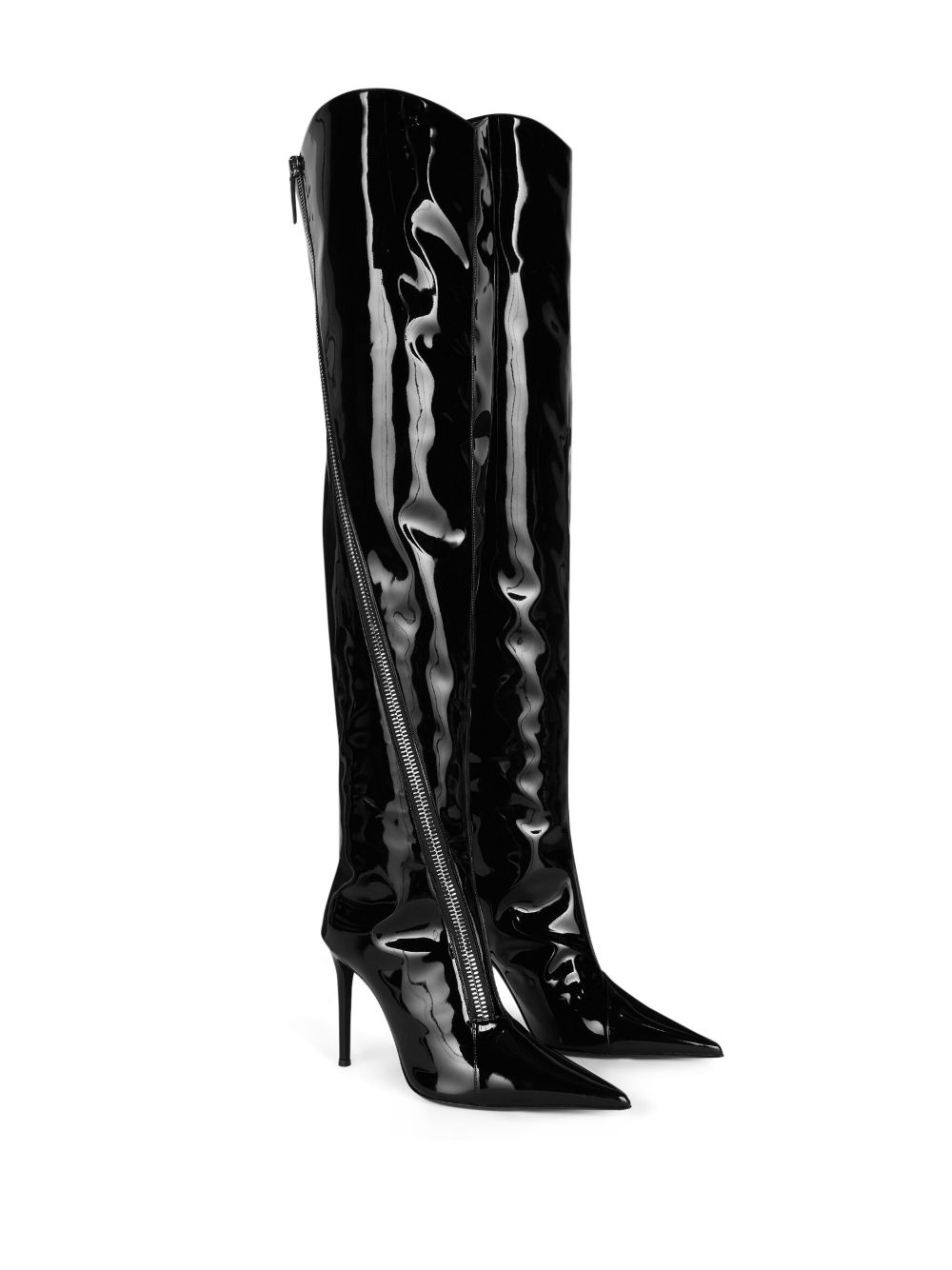 Crudelia 105mm patent leather boots