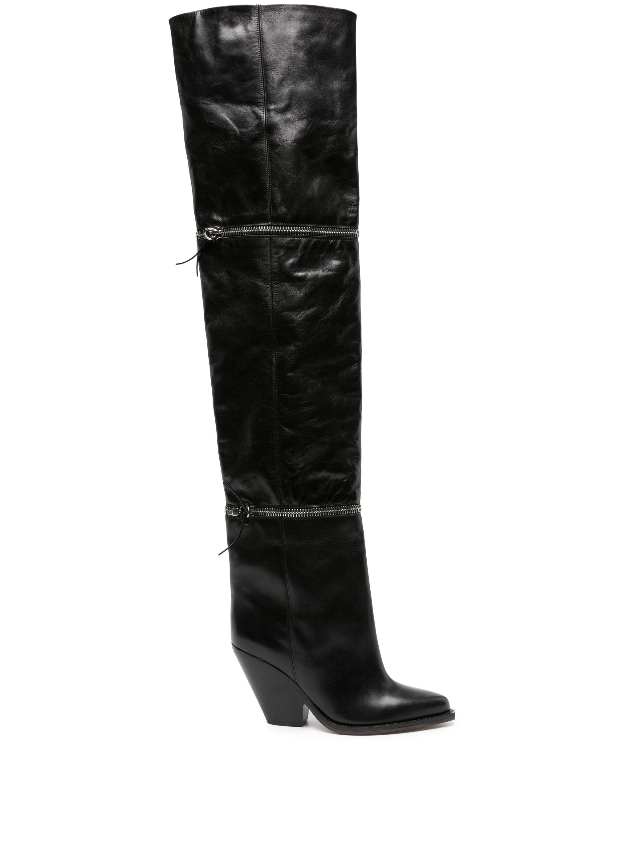 Lelodie 100mm thigh-high leather boots