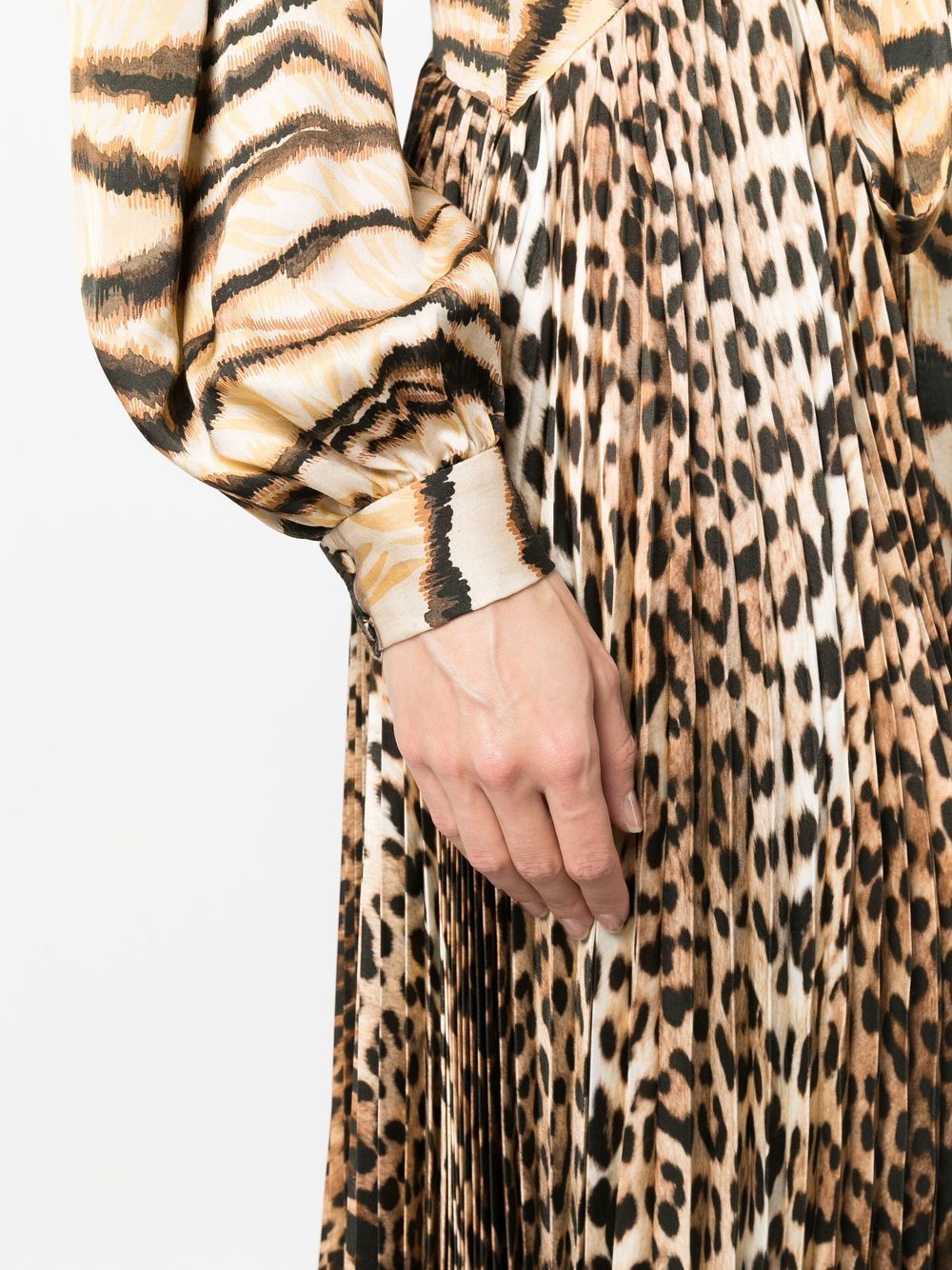 animal-print knot-font midi dress