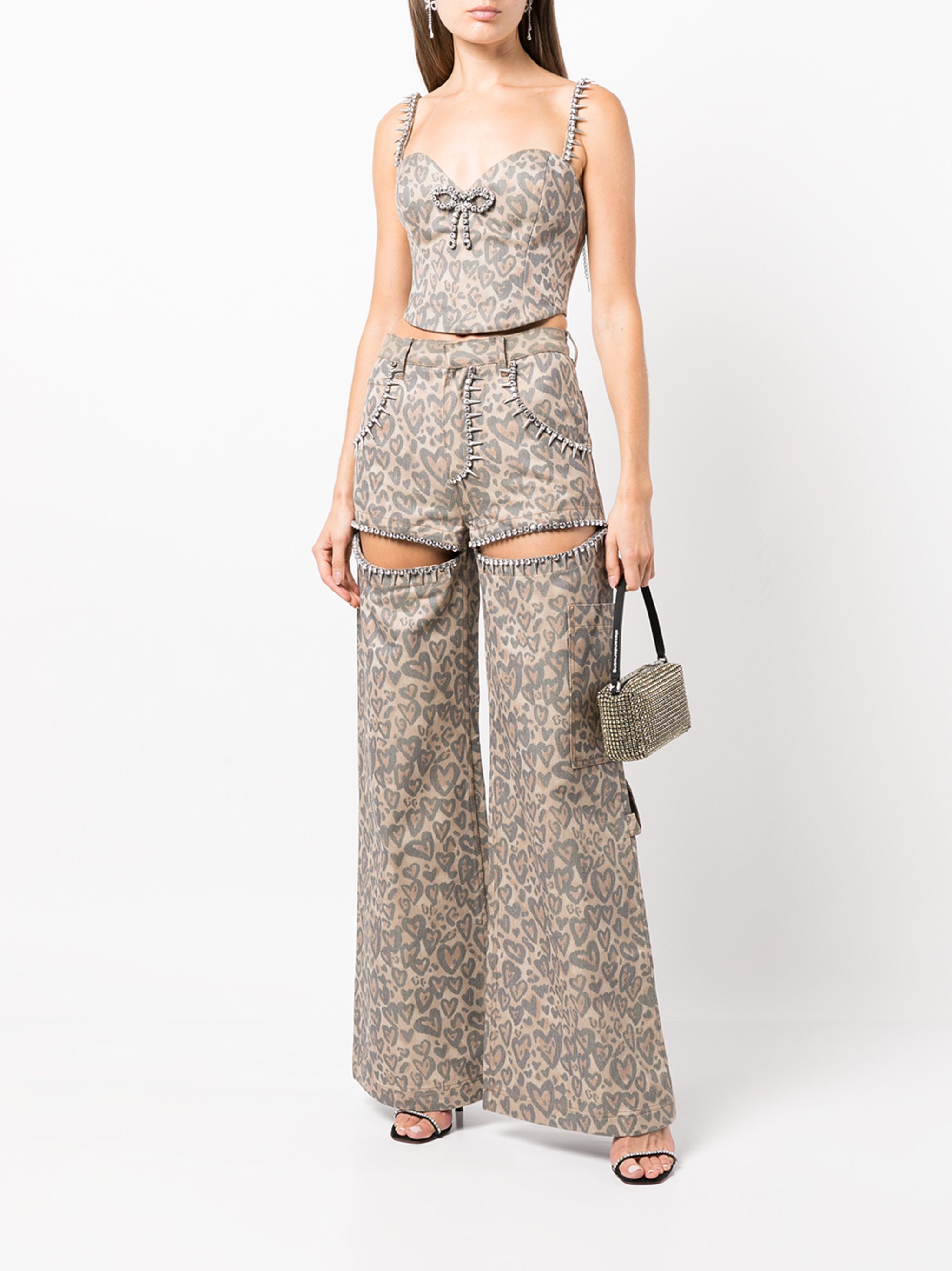 Heart leopard-print trousers 