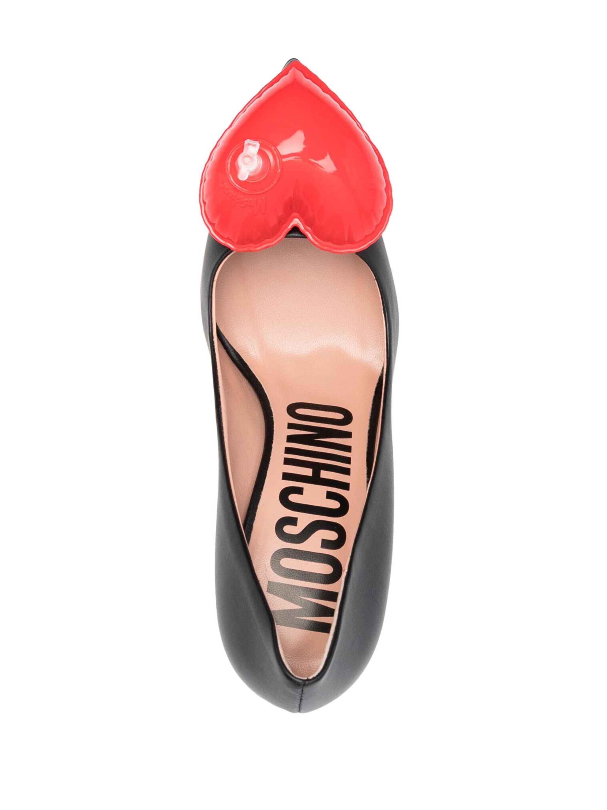 100mm heart-detail leather pumps