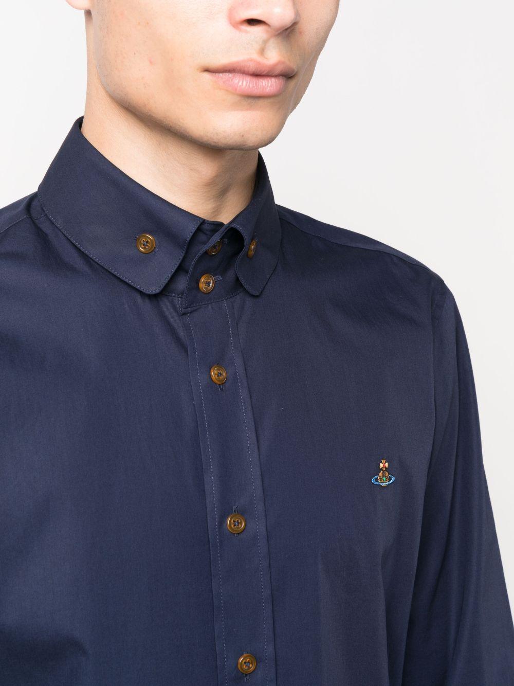 embroidered-Orb poplin shirt