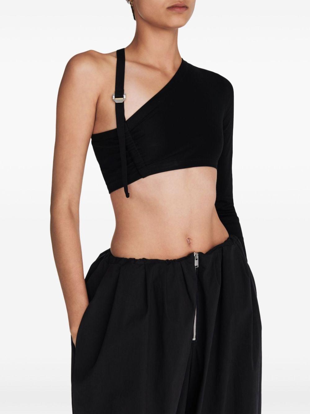 Safety Slider asymmetric crop top