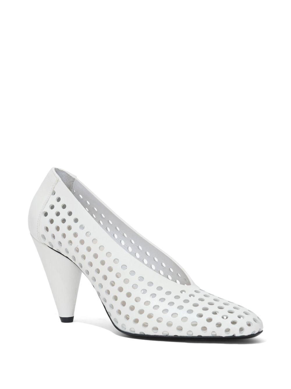 85mm perforated leather pumps