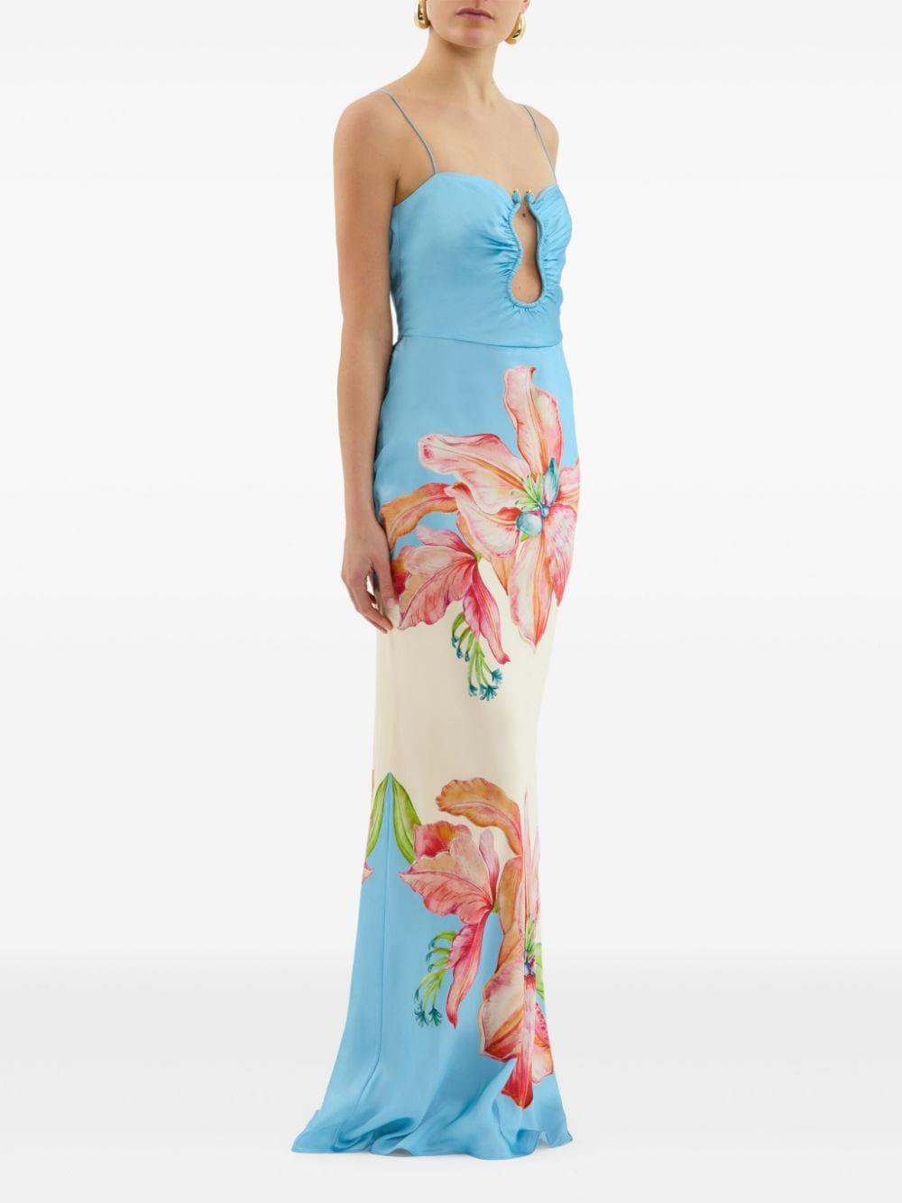 Orchid Oasis strap gown