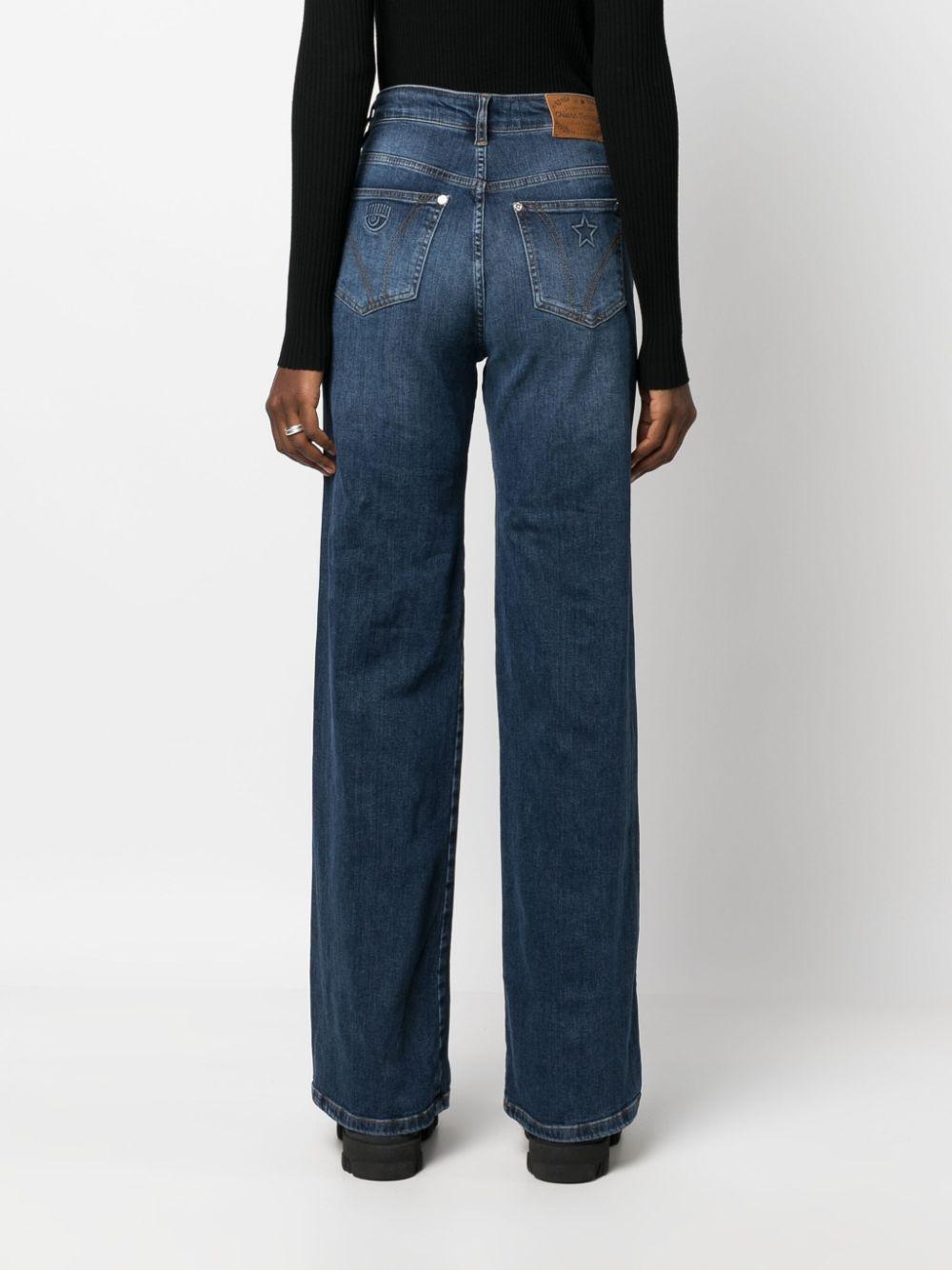 star-embroidered straight-leg jeans