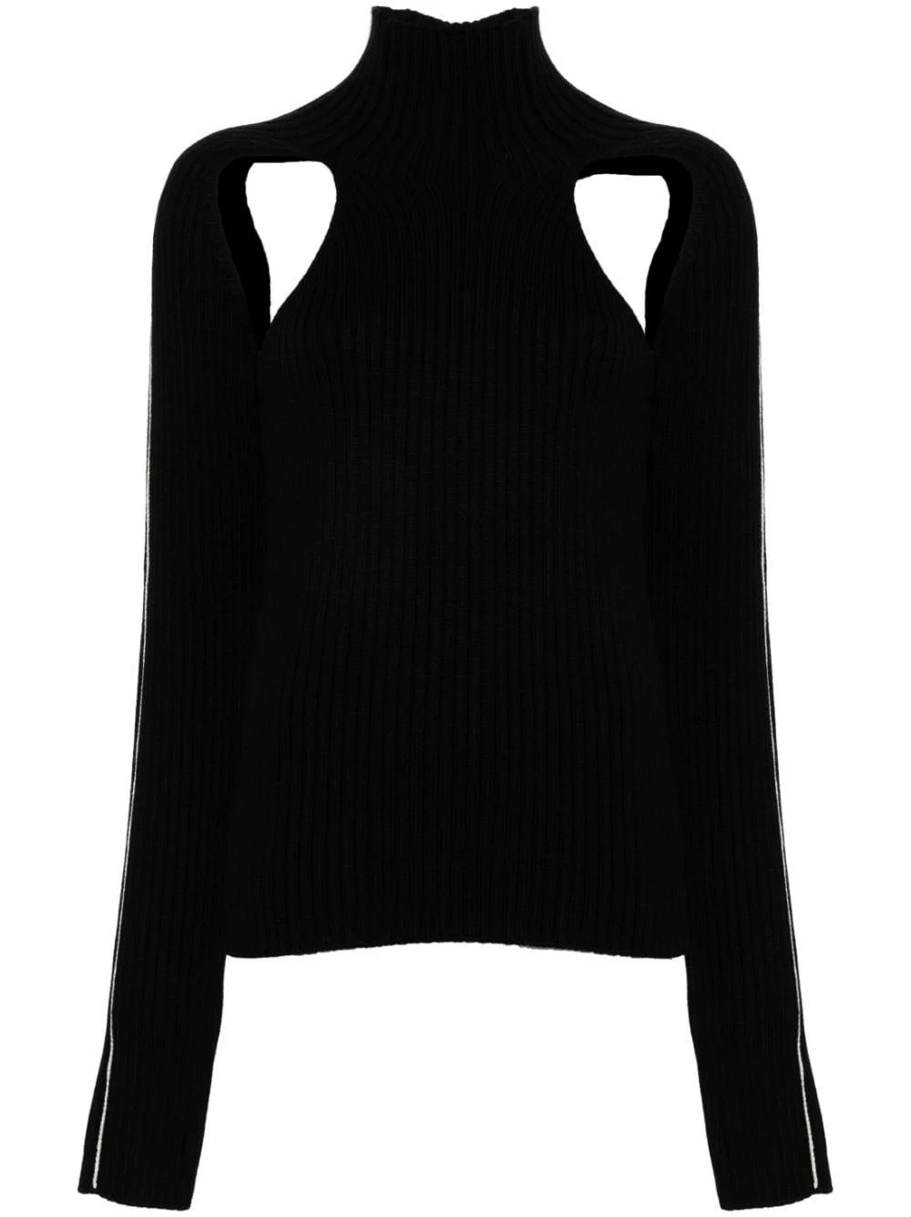 Black Cut-Out Wool Jumper