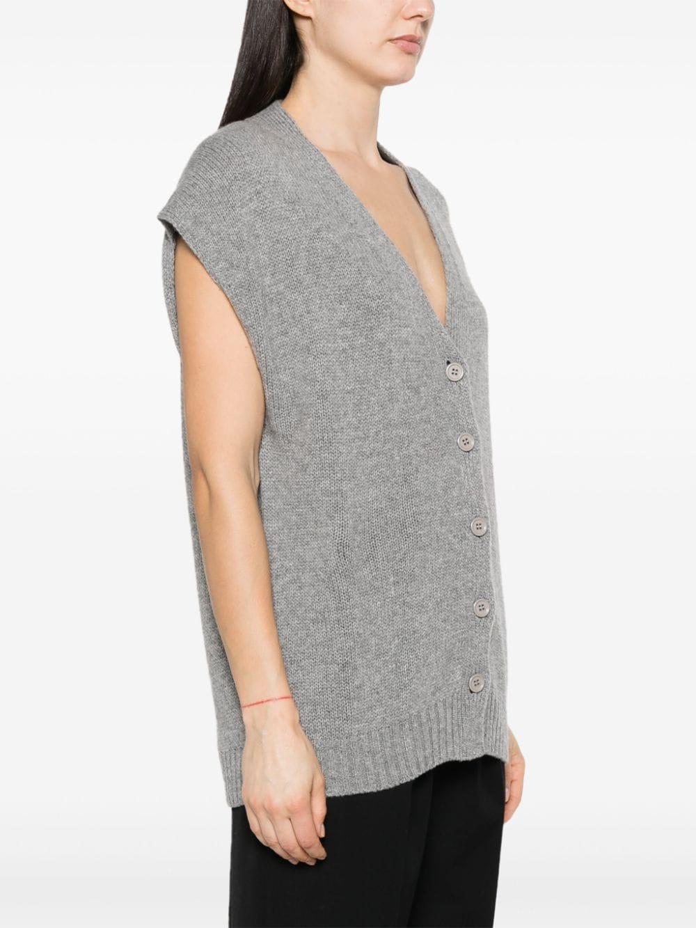 V-neck cashmere vest