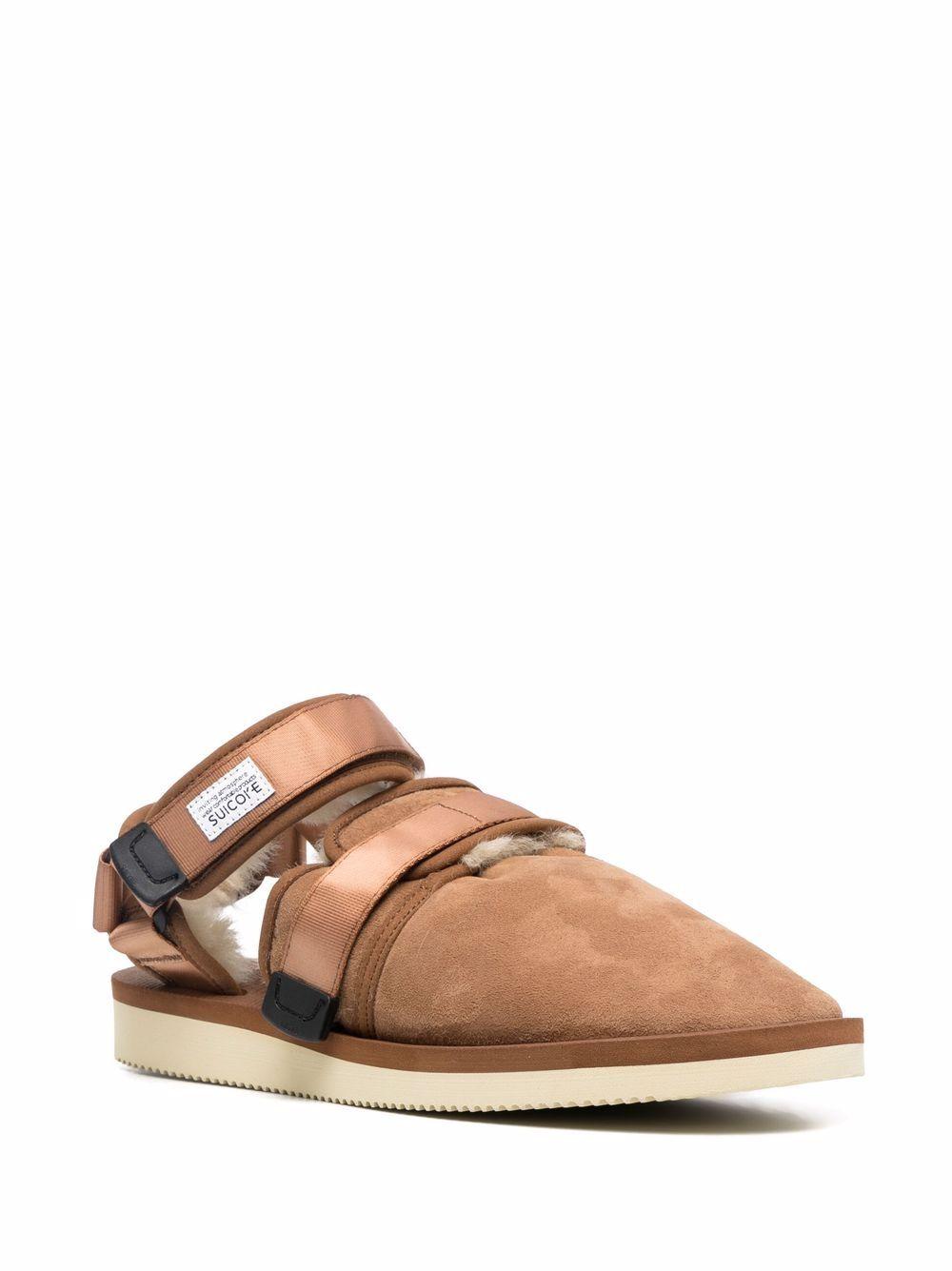 shearling-lined closed toe sandals