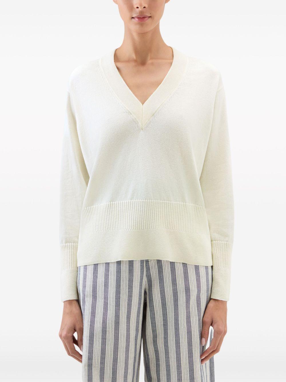 V-neck cotton-cashmere jumper