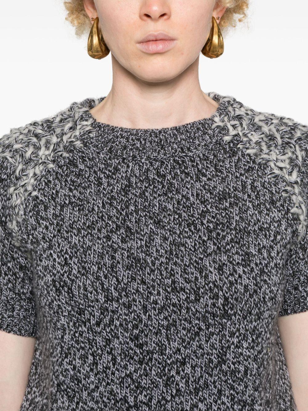 crew-neck wool-blend top