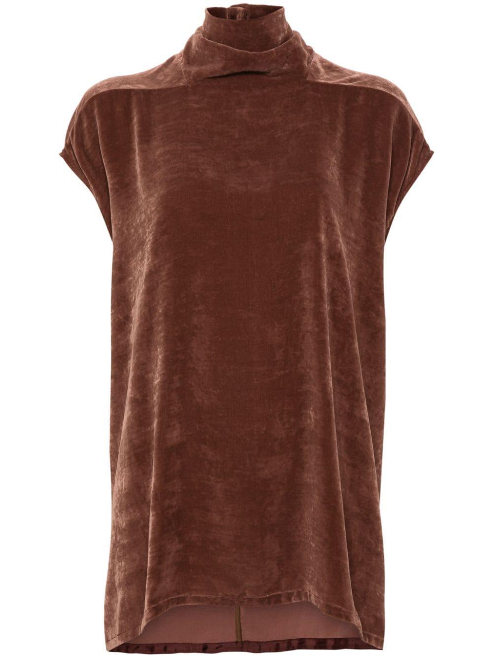 roll-neck velvet top