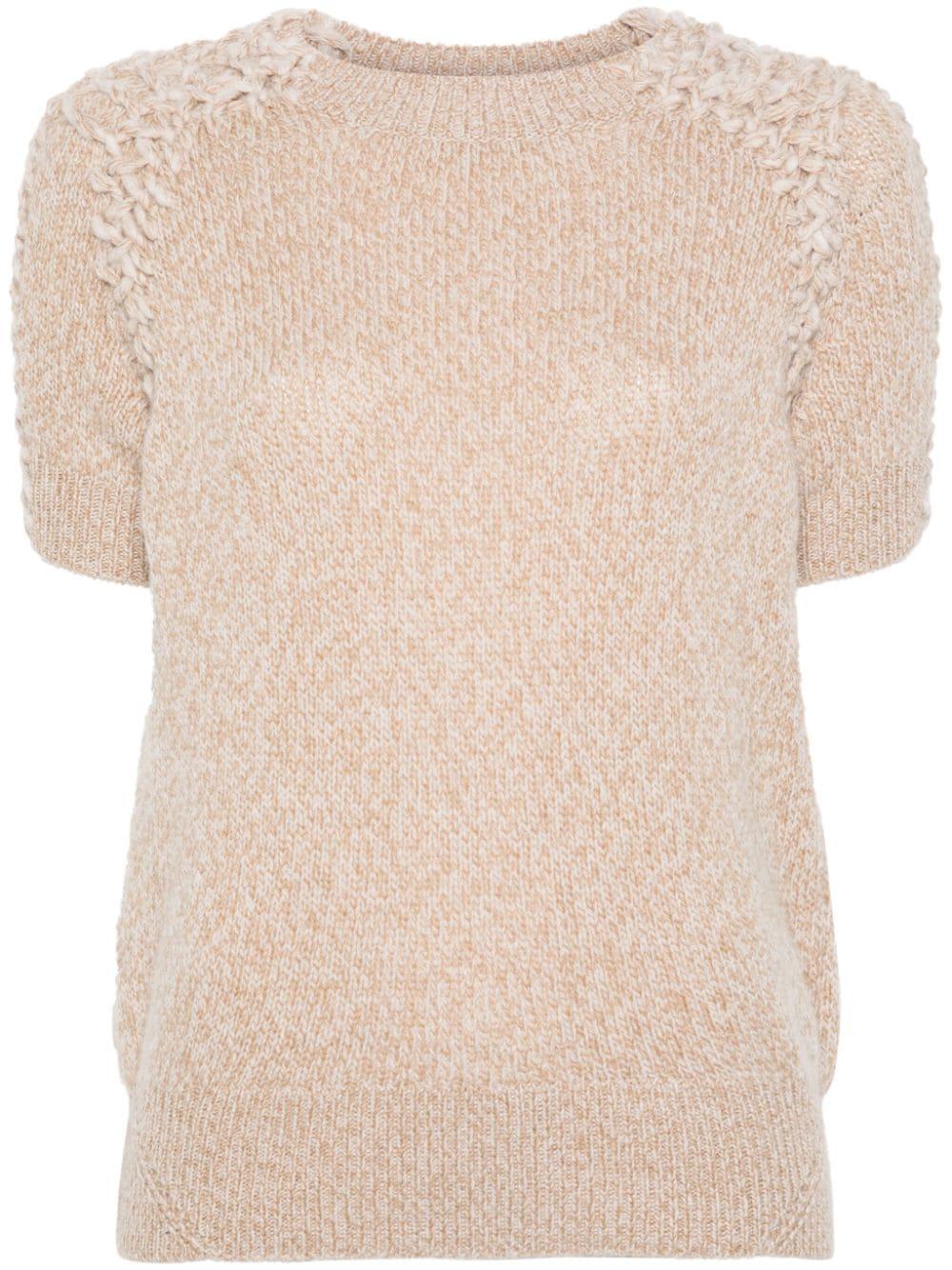 chunky-knit detail knitted top 