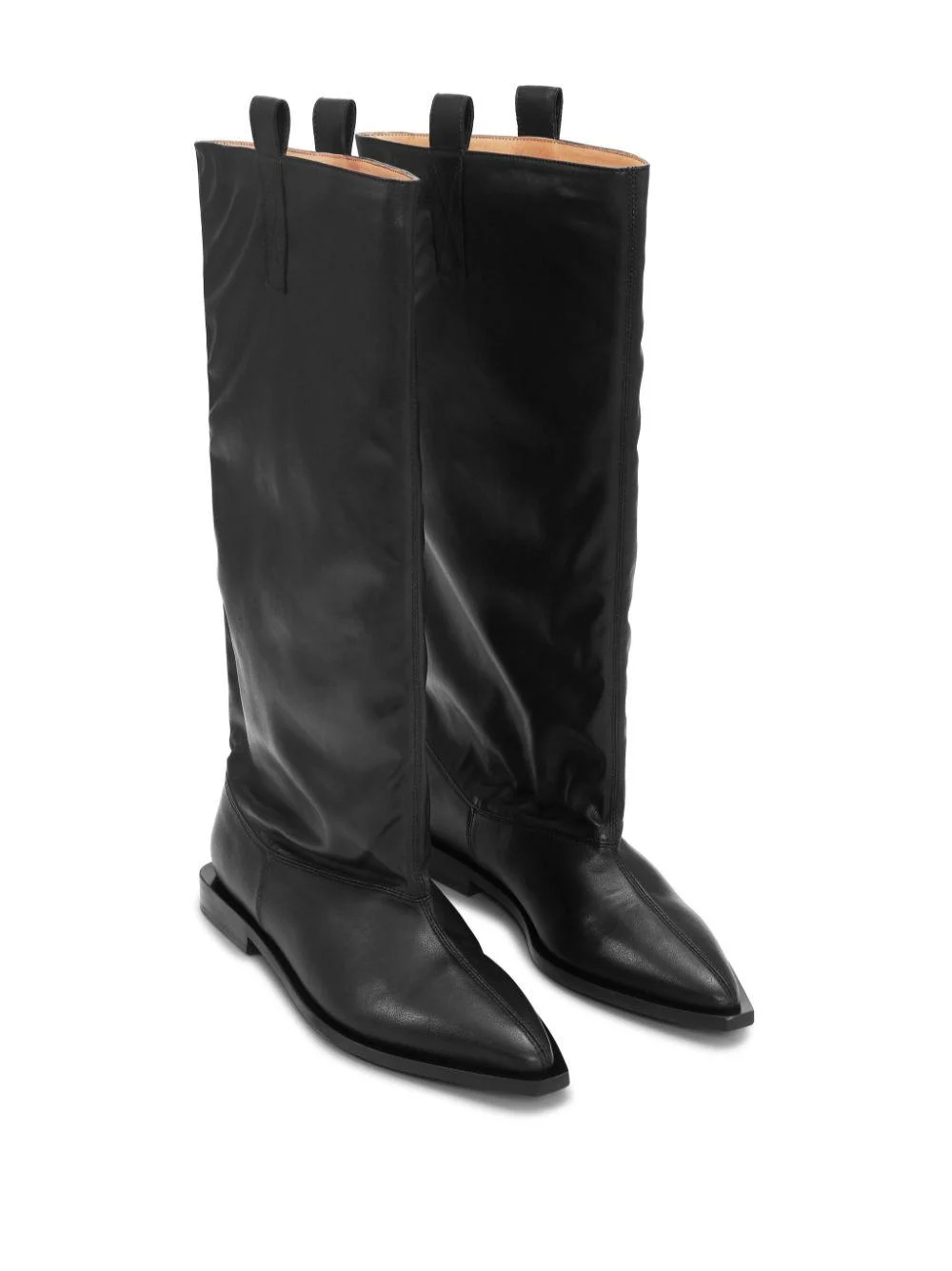 Western Loose Flat Tubular leather boots