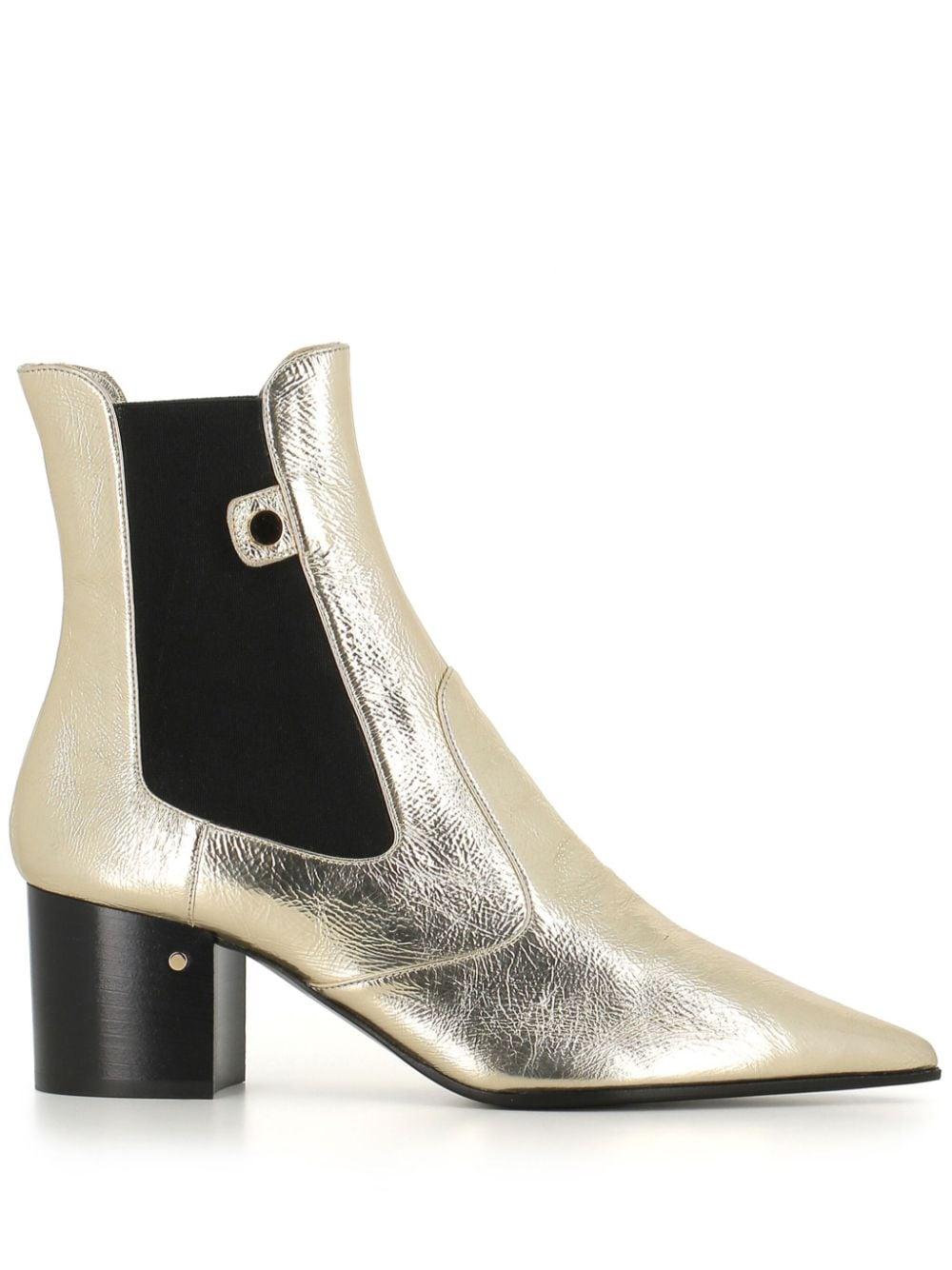 metallic-effect boots