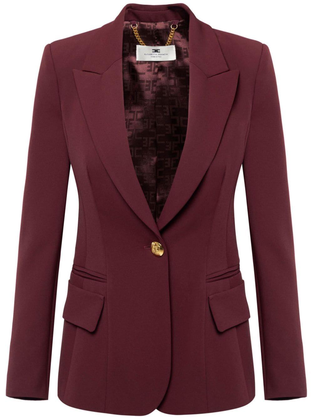 peak-lapel crepe blazer